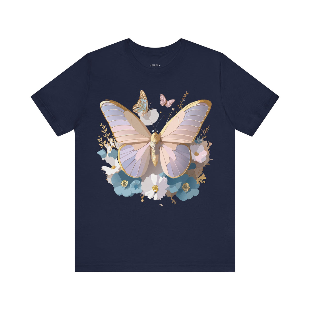 Butterfly Graphic Unisex Cotton Bella+Canvas Tee with Art Design n88