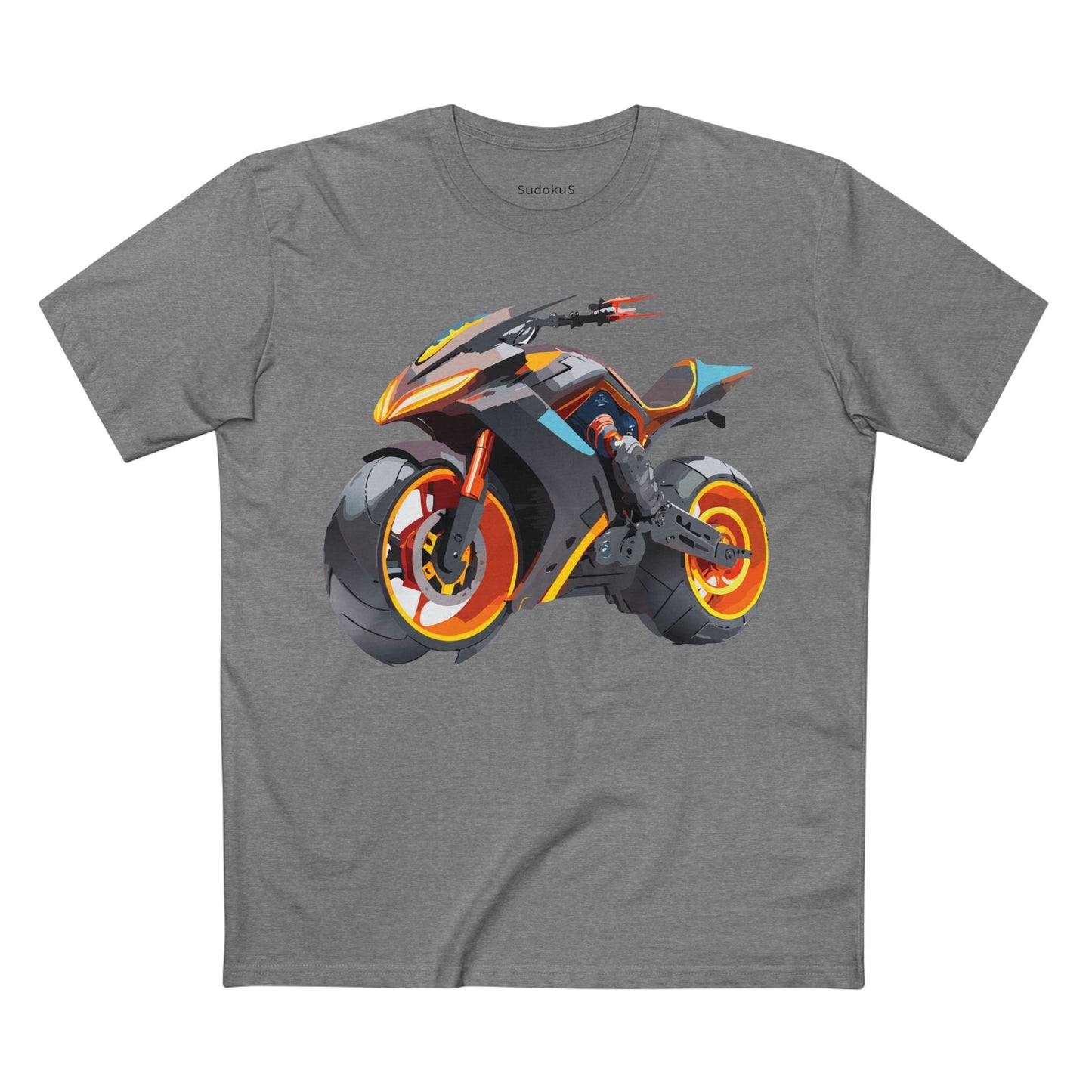 Moto Bike Graphic Unisex 100 Cotton Staple Tee 11