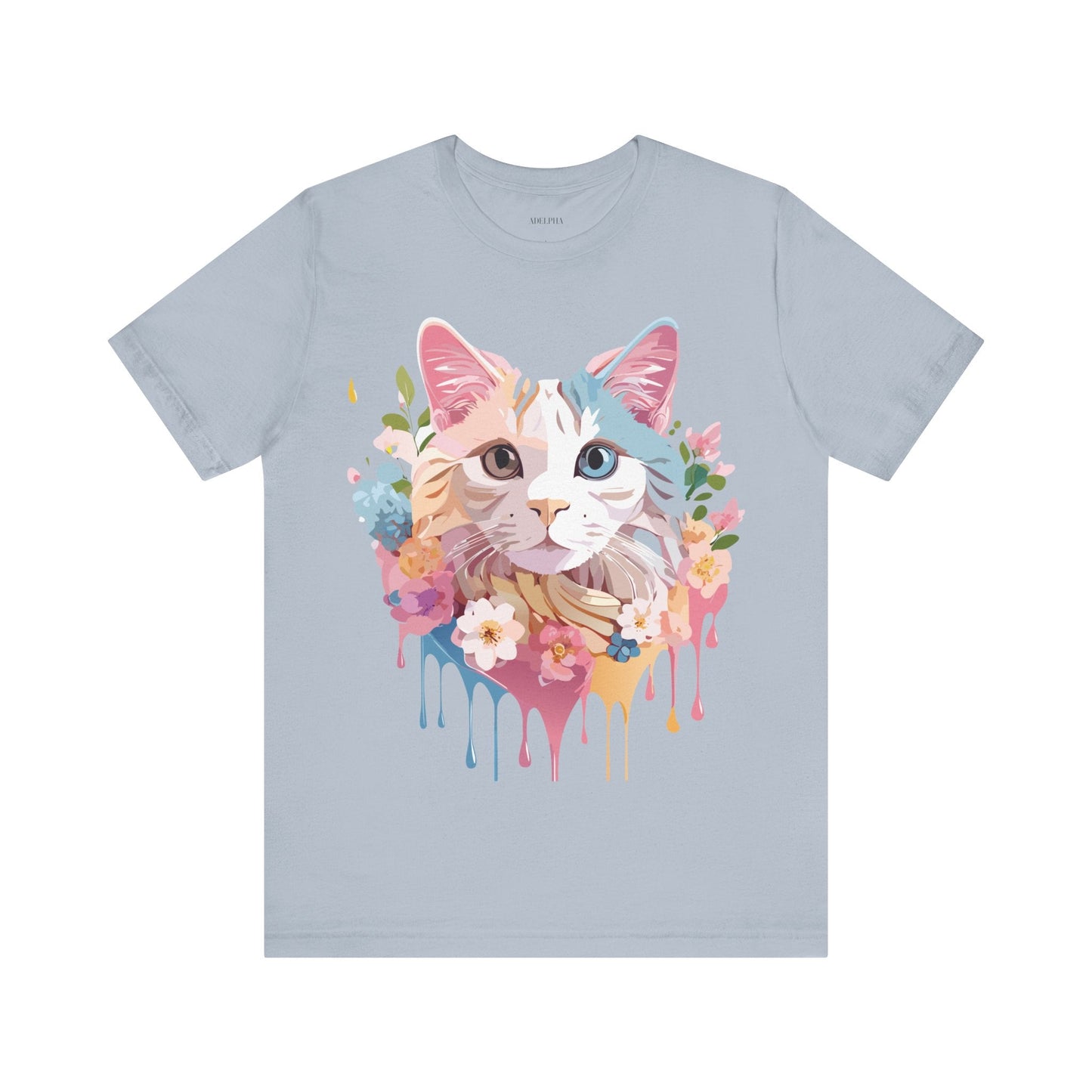 Cat Graphic Tee Unisex Short Sleeve Shirt With Adelpha Artwork