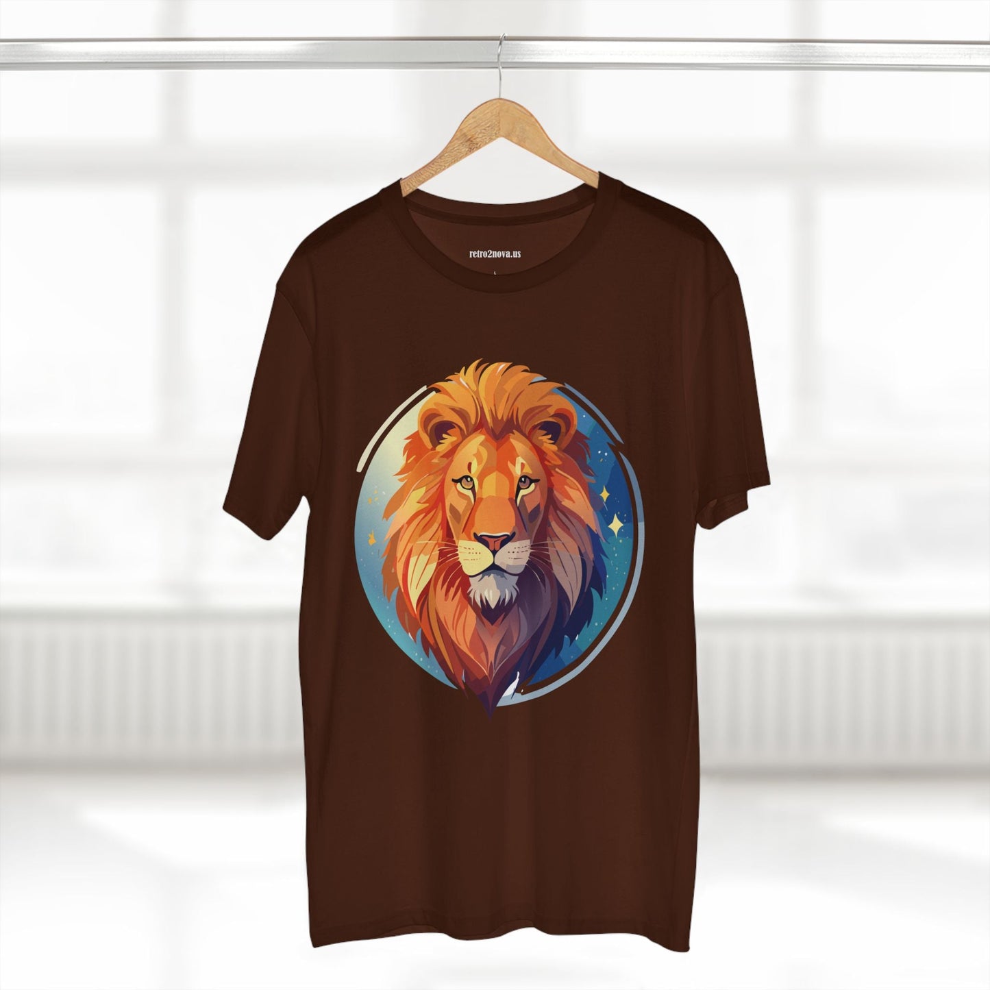 Unisex Premium Cotton Staple Tee With Lion Art Design Retro2Nova Art Collection For Everyday Comfort And Breathable Fit
