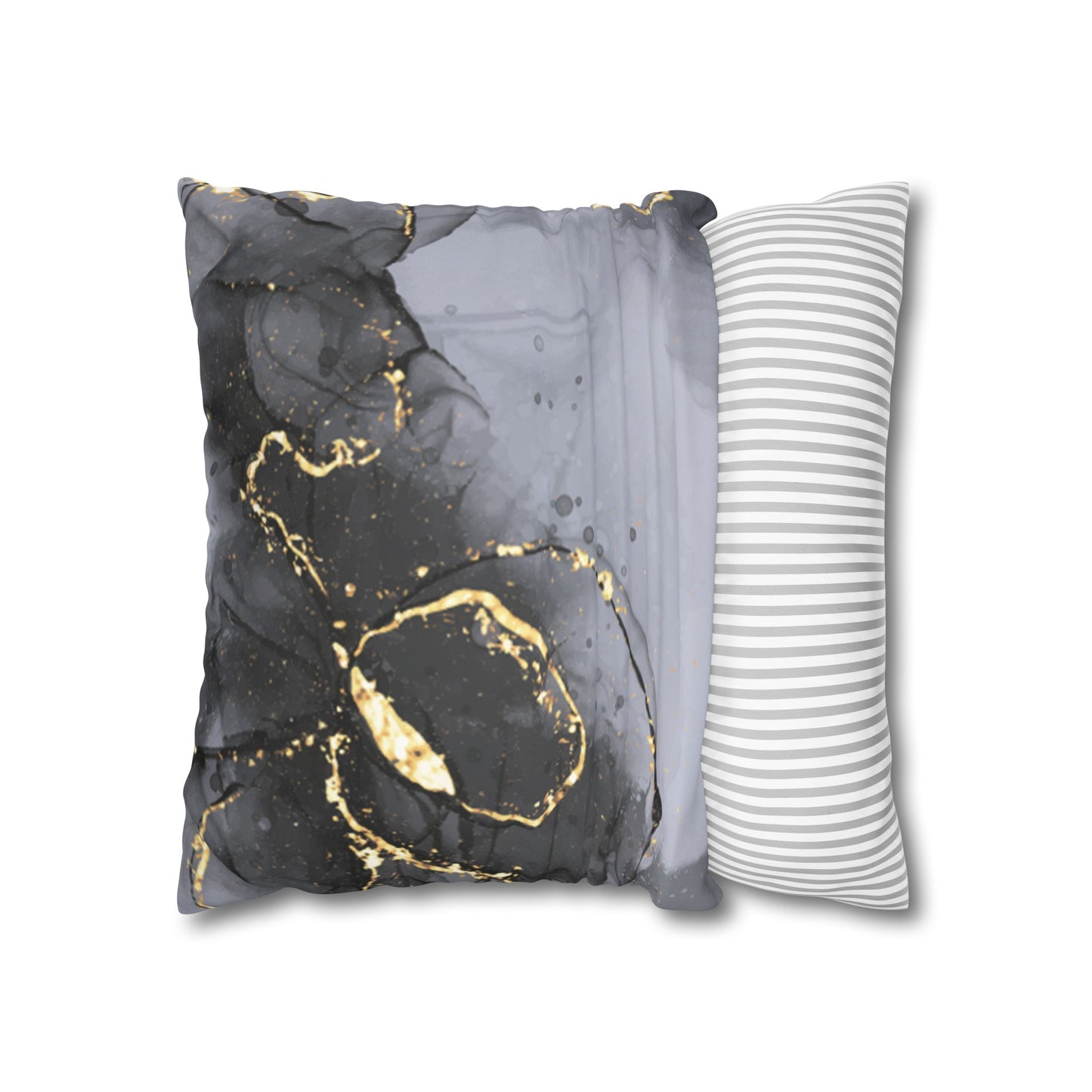 Faux Suede Pillowcase with Abstract print