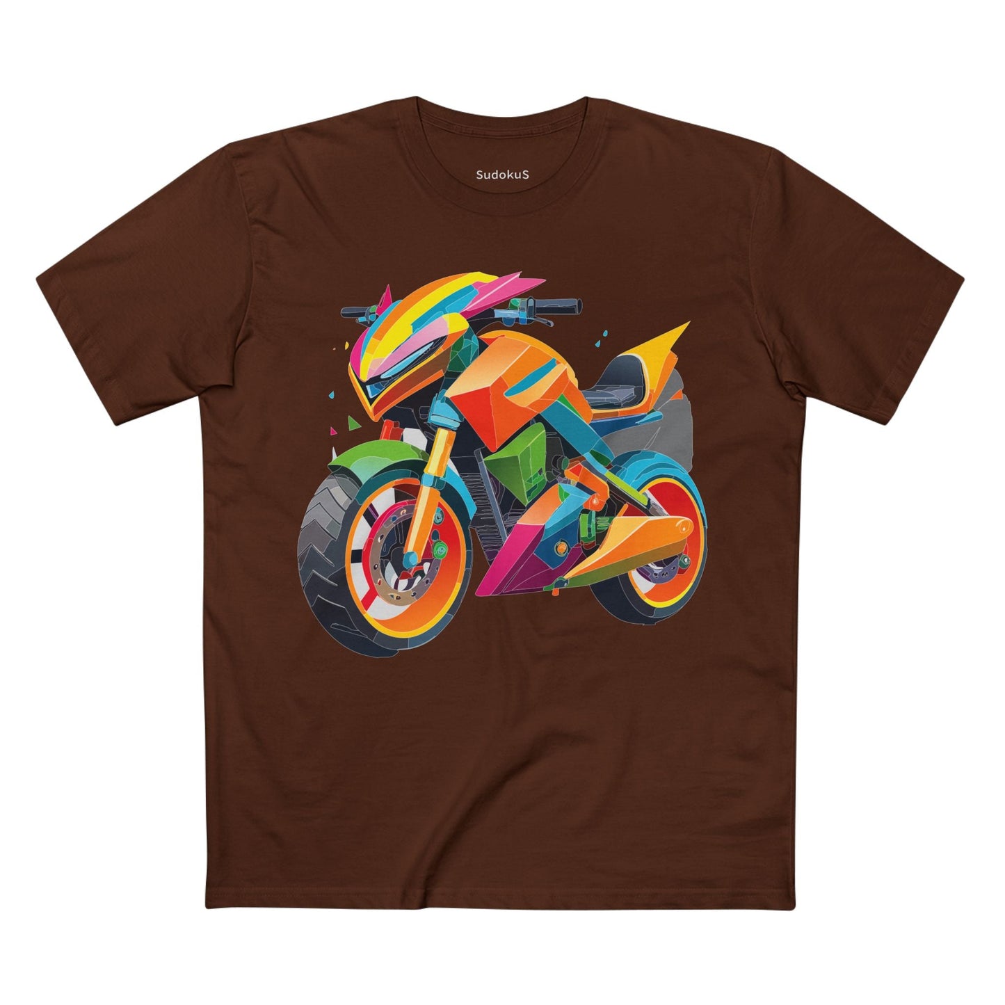 Moto Bike Graphic Unisex 100 Cotton Staple Tee 7