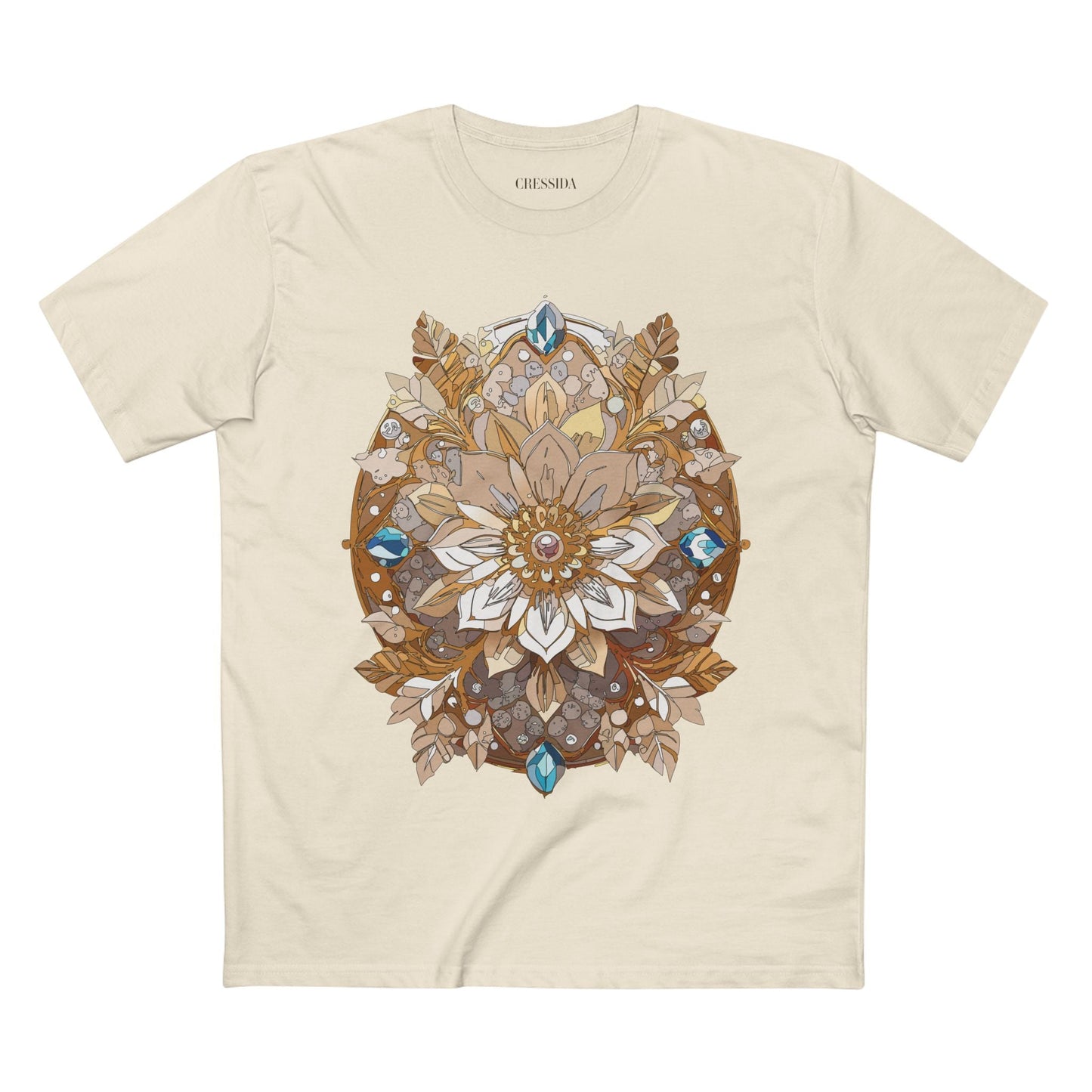 Floral Graphic T-Shirt Unisex 100 Cotton Art Design with Antique Flowers Tee 23