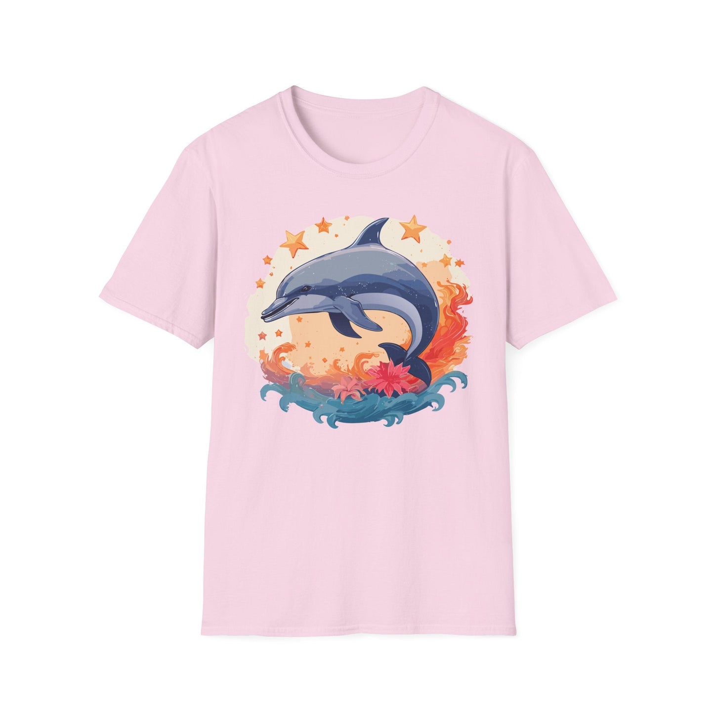 Dolphin Shirt Unisex Tee Gildan Softstyle 64000 100 Percent Ring Spun Cotton Comfort Wear