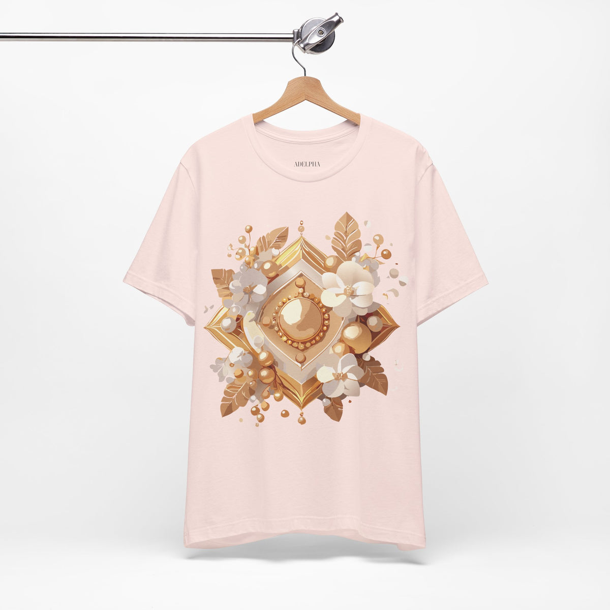 Jewelry Graphic Unisex Cotton Bella+Canvas Tee with Gemstones Art Design m36