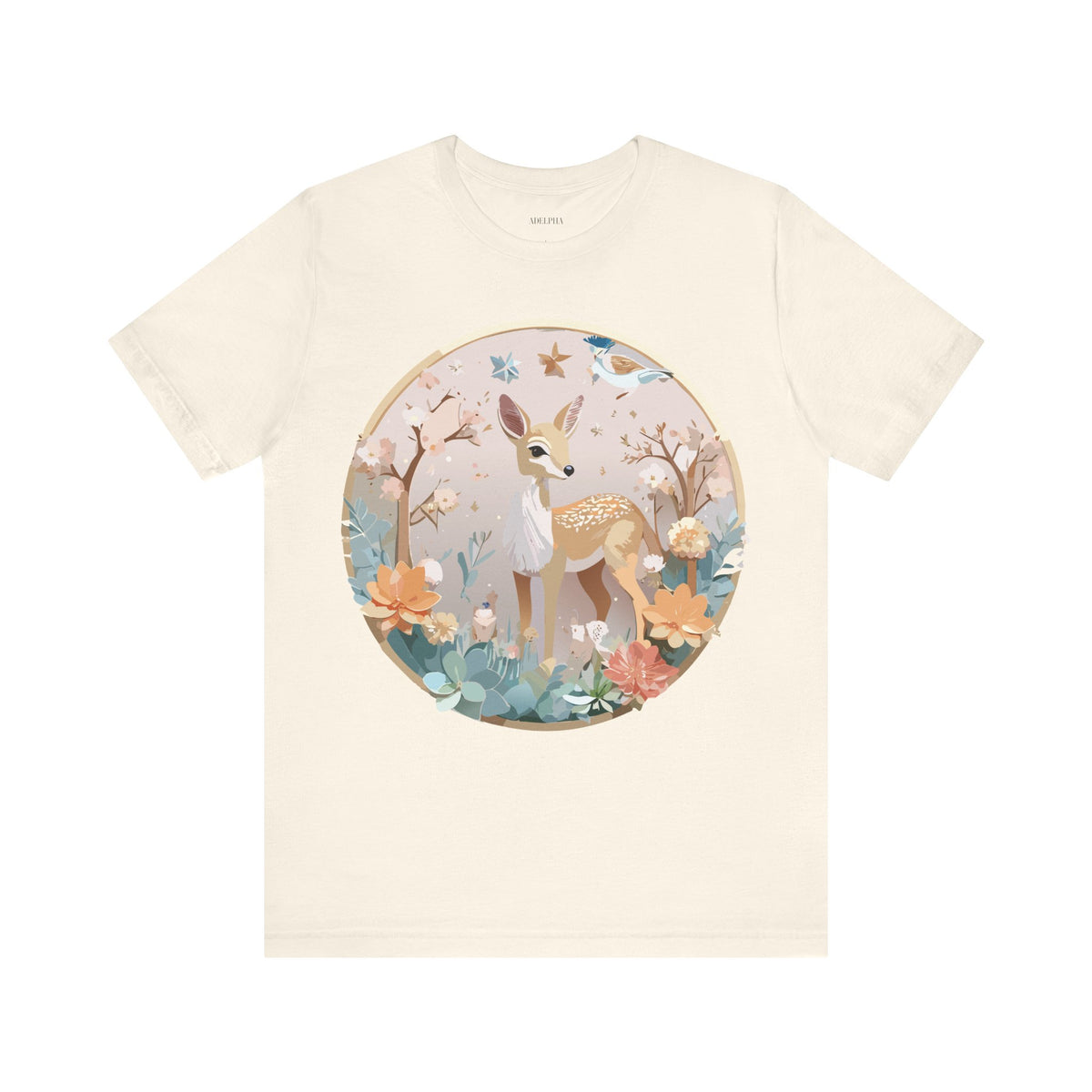 Medallion Graphic Unisex Cotton Bella+Canvas Tee with Floral Art Design m57