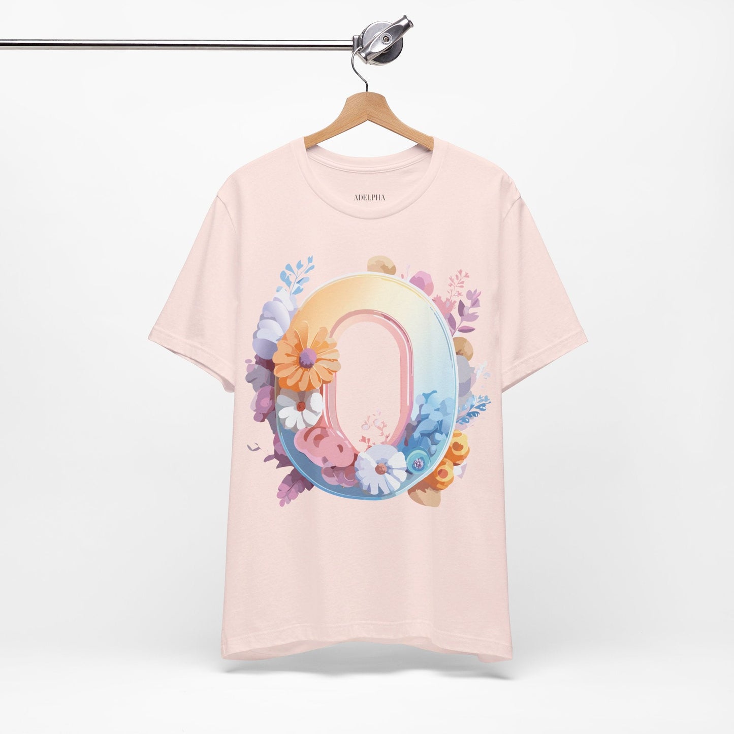 Letter O Graphic Tee Unisex Shirt Adelpha Vintage Inspired Art Design Short Sleeve