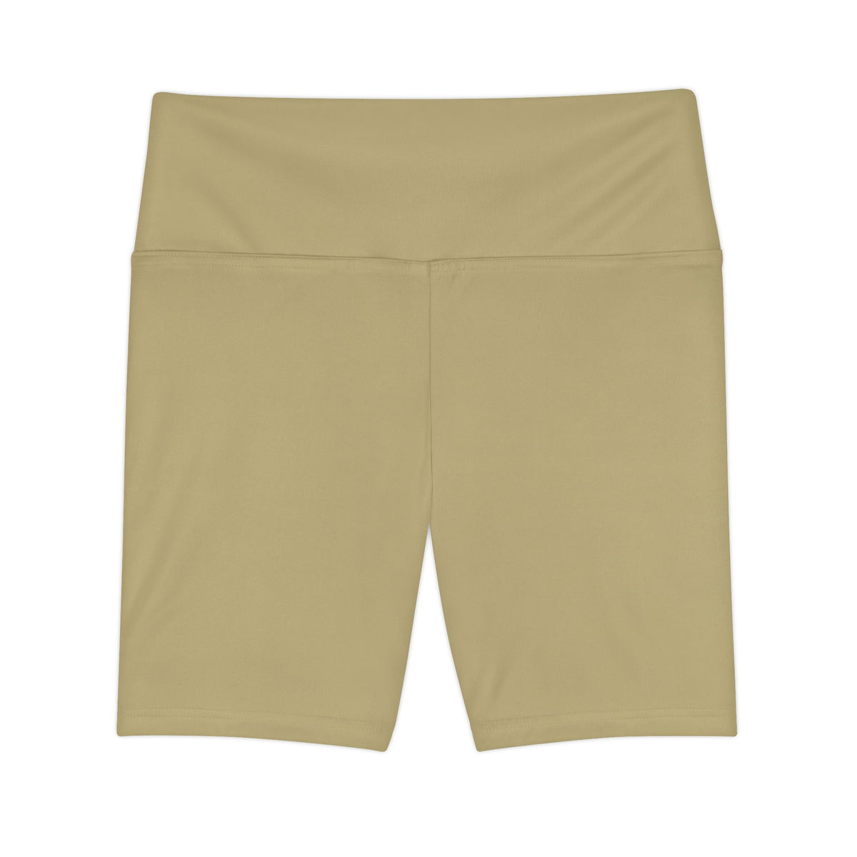 Summer Sand Khaki Neutral Sand Women's Workout Shorts — High-Waist Fitness Biker Shorts