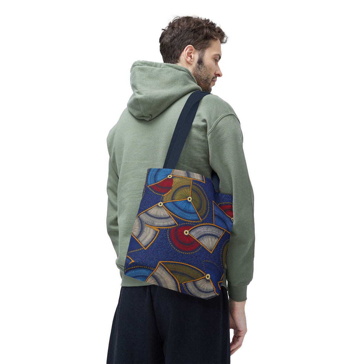 Denim Fabric Imitation Print Unisex Canvas Bag Poly Spun 3 Sizes Tote Bag 142