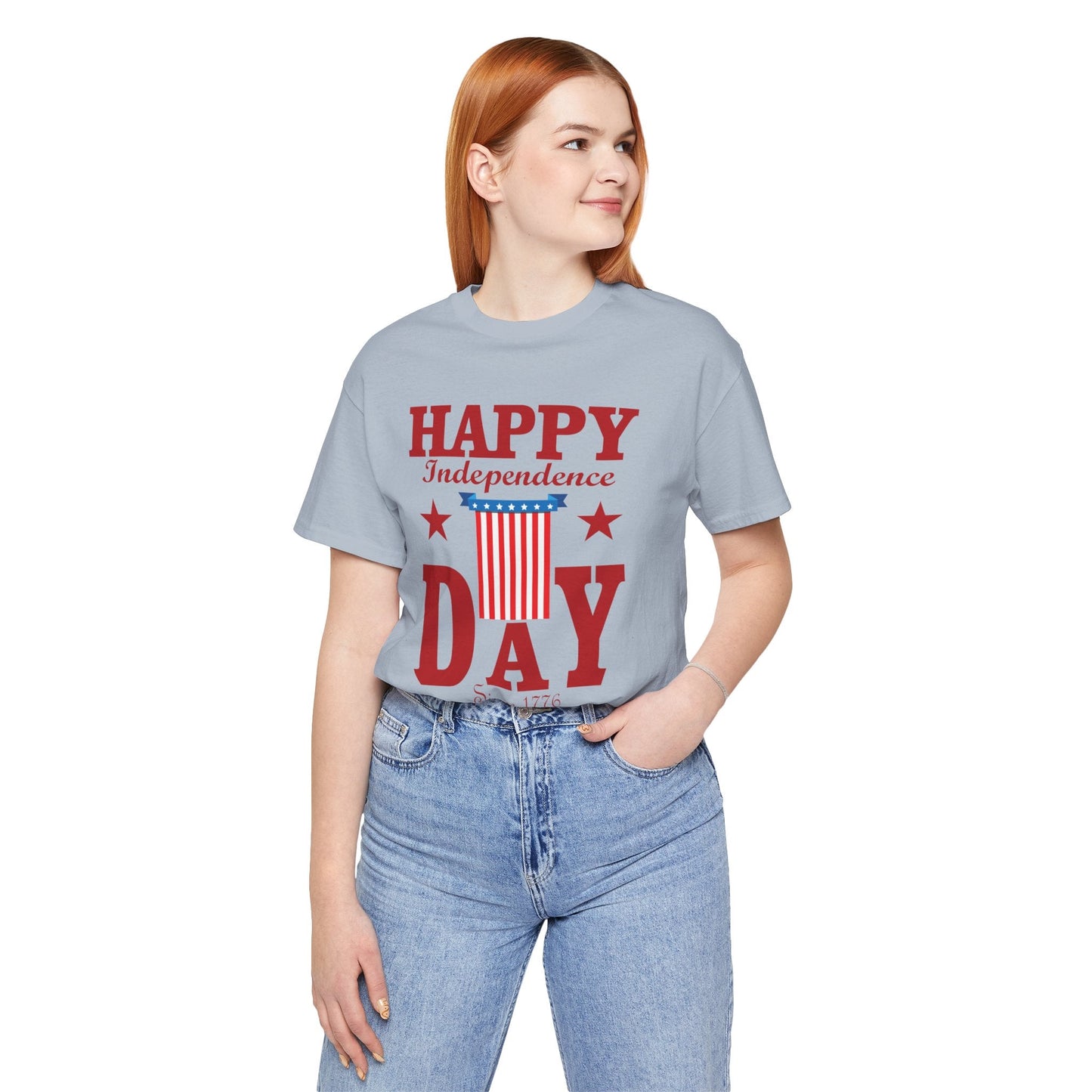 Happy Independence Day Graphic Unisex Cotton T-Shirt 018