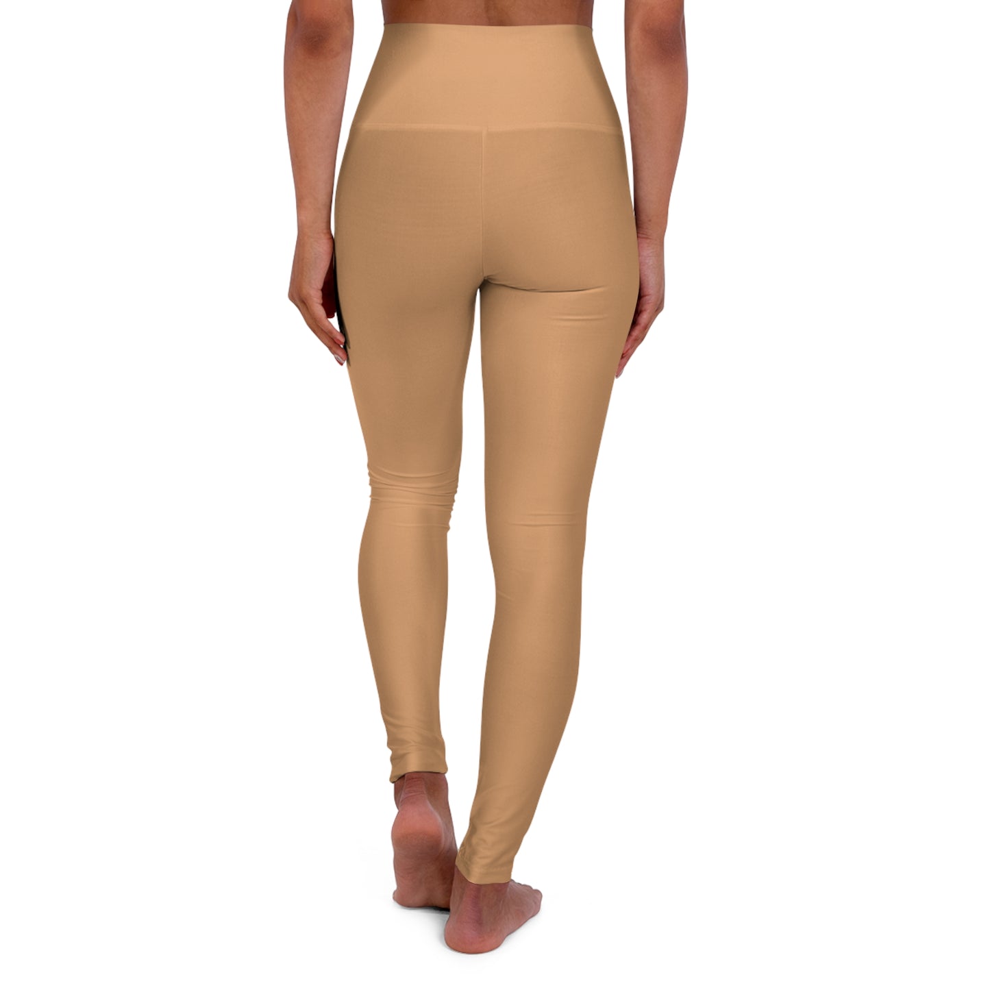 Light Bronze Color High-Waist Yoga Leggings Women's Seamless Poly-Span Stretchy Pants XS-2XL