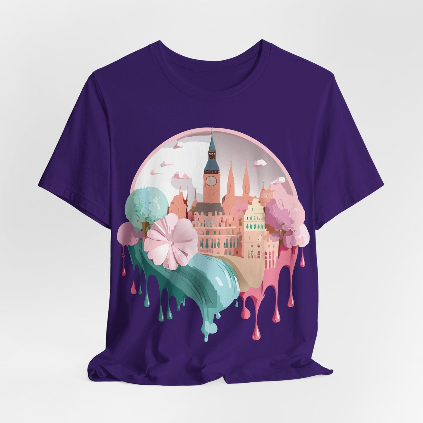 Prague Tourist Graphic Tee by Adelpha Unisex Vintage Style Short Sleeve Shirt Collection