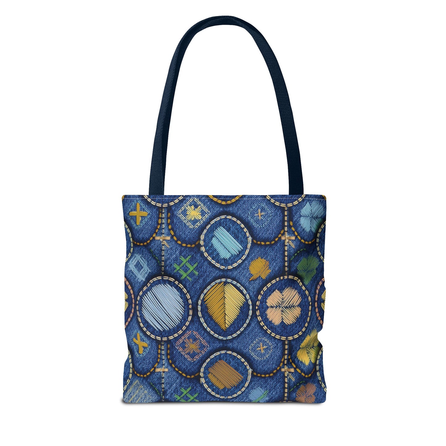 Denim Fabric Imitation Print Unisex Canvas Bag Poly Spun 3 Sizes Tote Bag 189-4