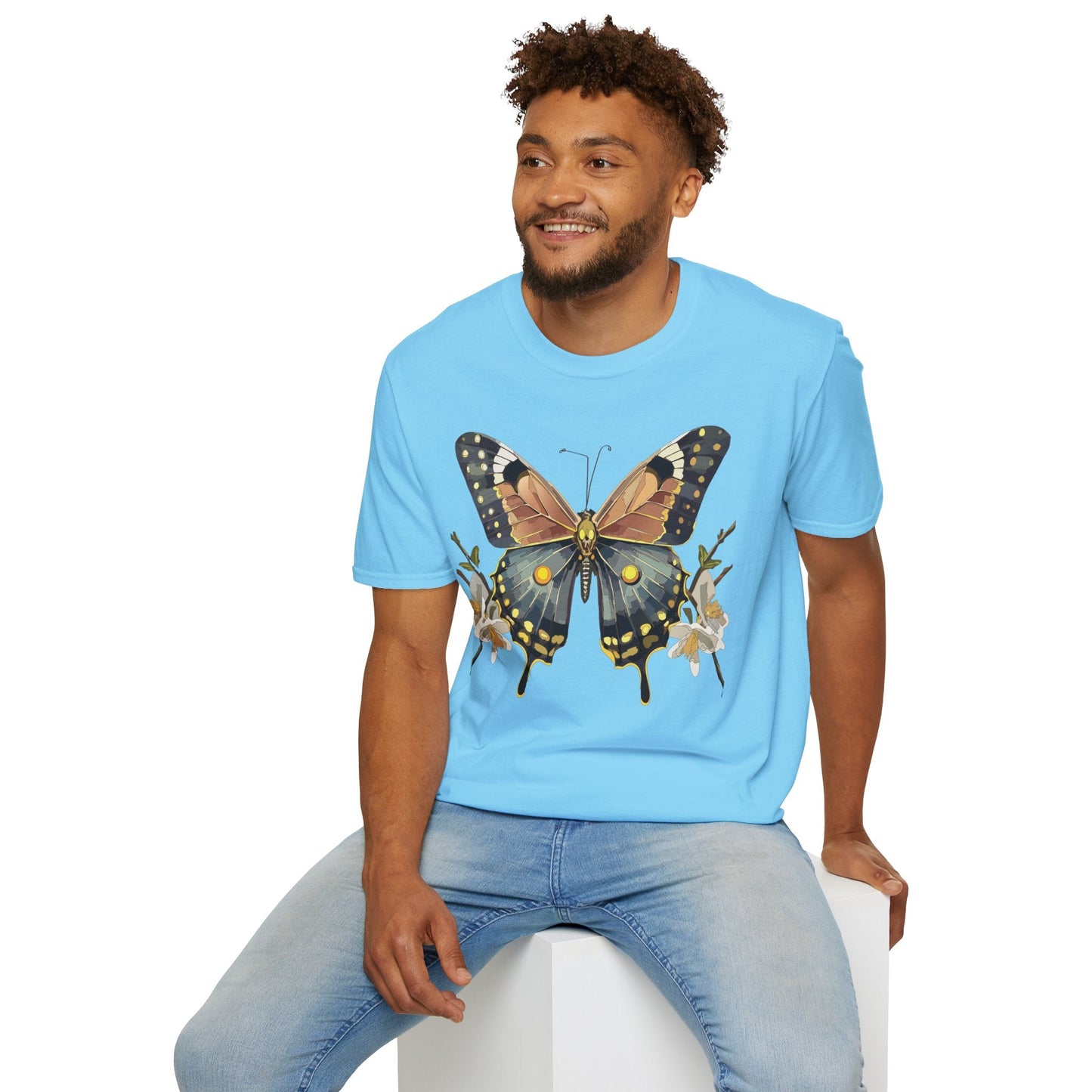 Butterfly Shirt Unisex Gildan Softstyle T Shirt Monarch Butterfly Tee 100 Percent Ring Spun Cotton