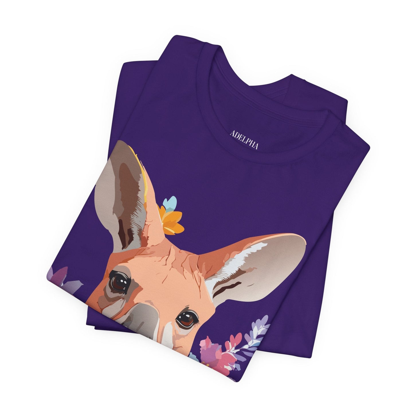 Adelpha Unisex Graphic Tee Kangaroo Art Design Short Sleeve Shirt Premium Vintage Inspired Comfort