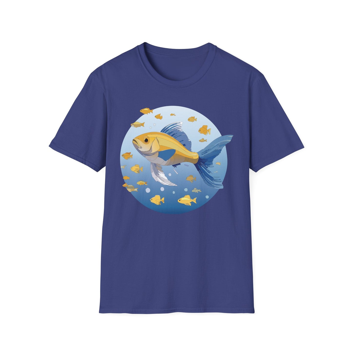 Fish Art Graphic Tee Shirt For Men And Women Unisex Cotton Softstyle Tee With Fish Artwork Design