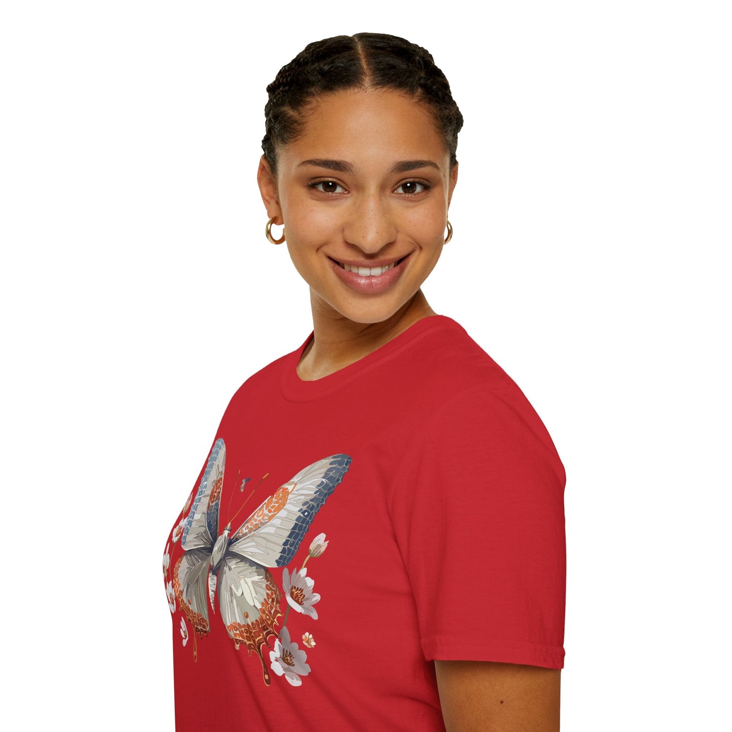 Butterfly Shirt Unisex Short Sleeve Cotton Tee Monarch Design For Men Women Comfort