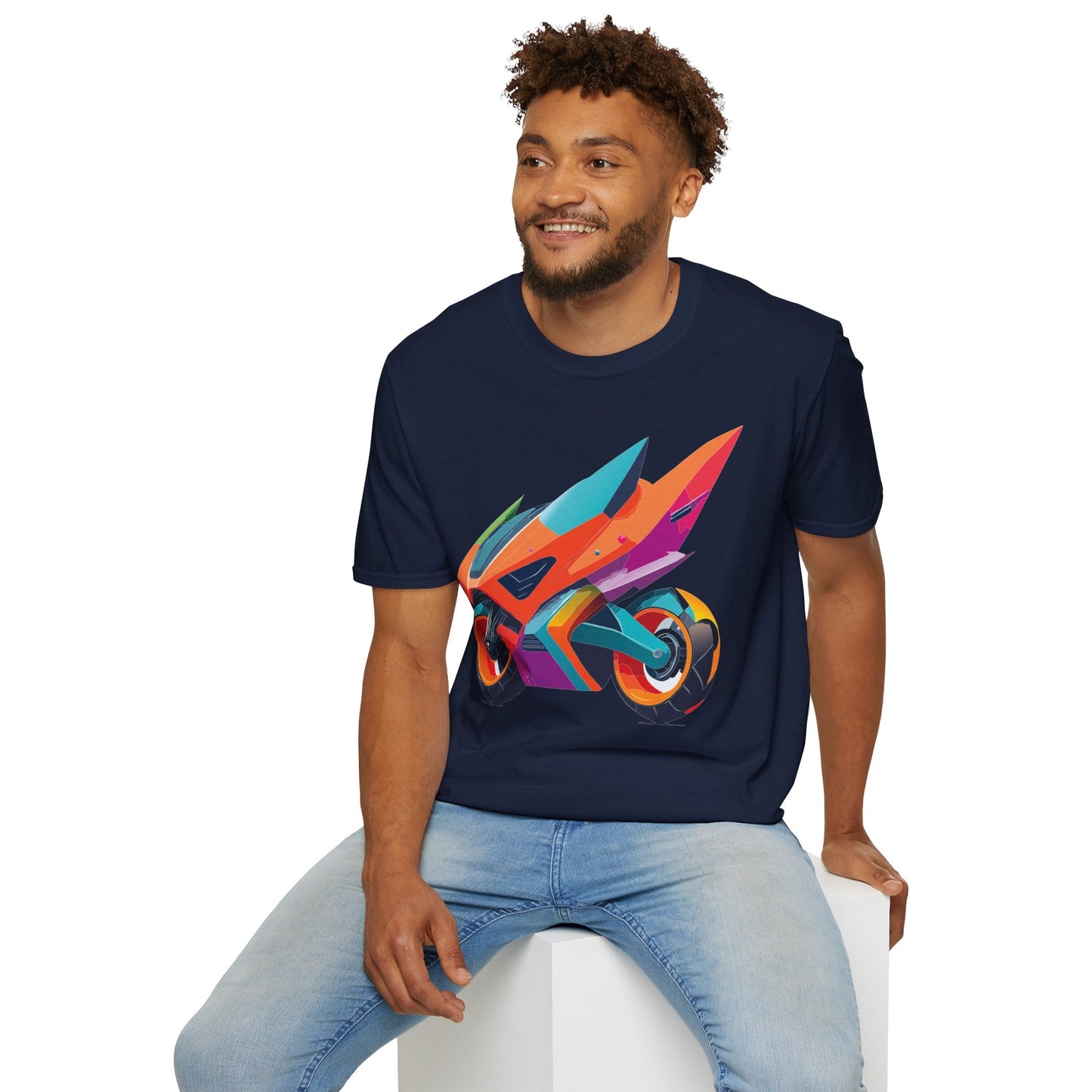 Bike Graphic Unisex Cotton Motorcycle Art Design Tee 3