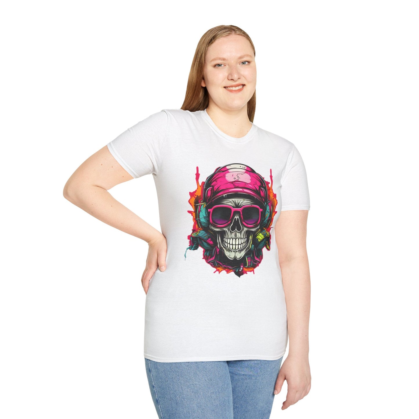 Skull Graphic Unisex Cotton T-shirt with Skeleton Artwork Design 25