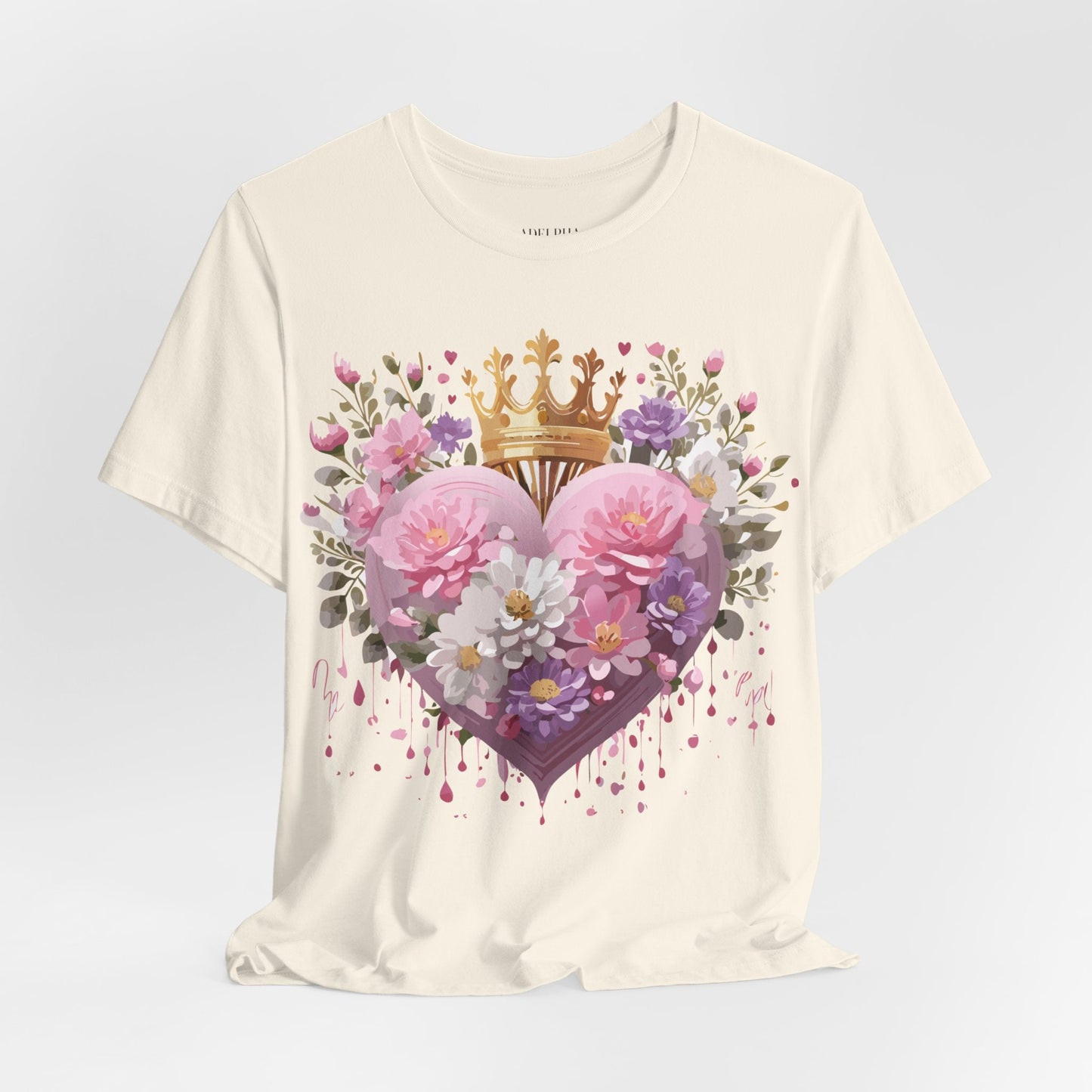 Valentine Day Graphic Unisex 100 Cotton Vintage Artwork with Love and Flower Design Tee 2