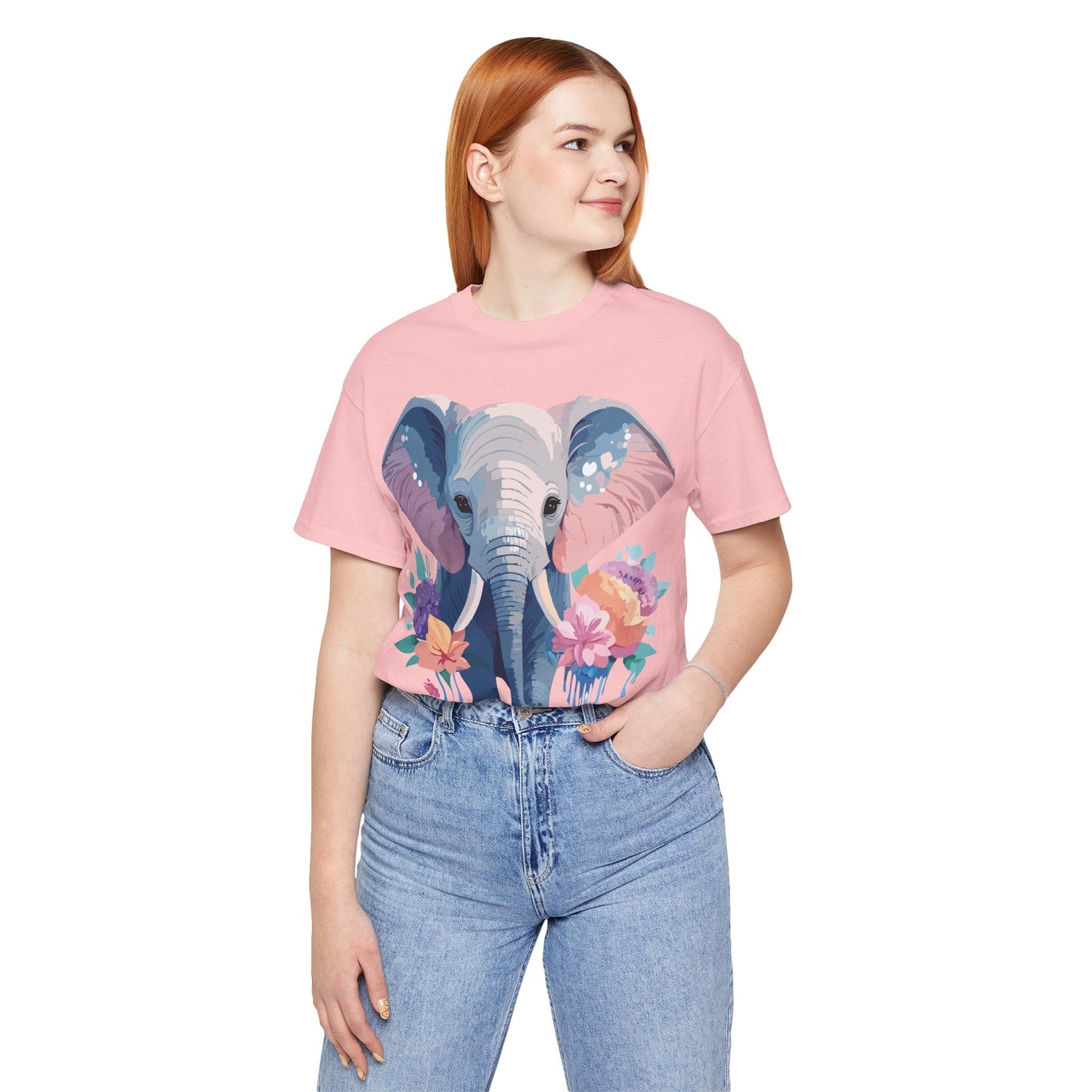 Elephant Graphic T Shirt Unisex Vintage Art Design Tee by Adelpha Short Sleeve Premium