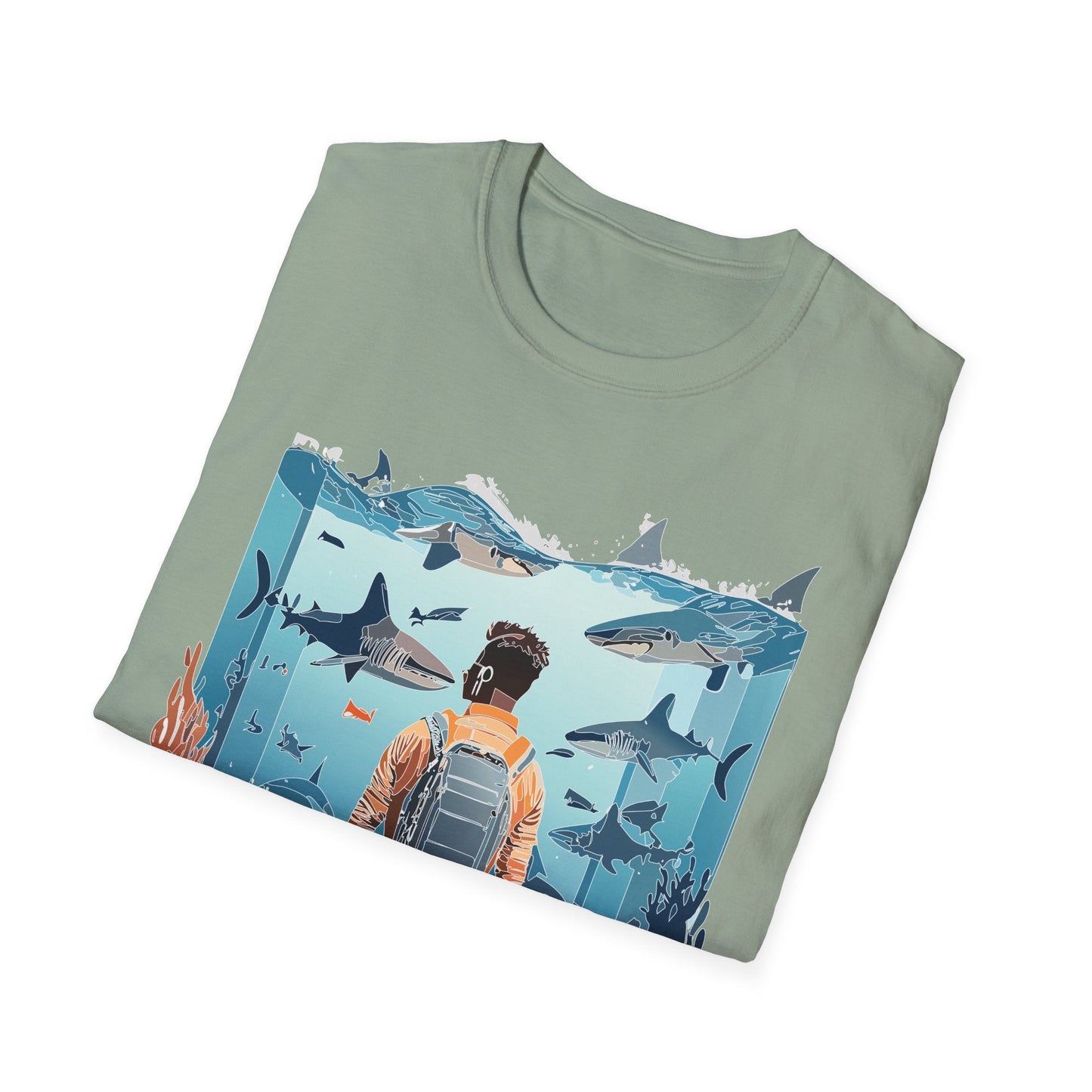 Ocean Graphic Unisex Softstyle Cotton Tee 4