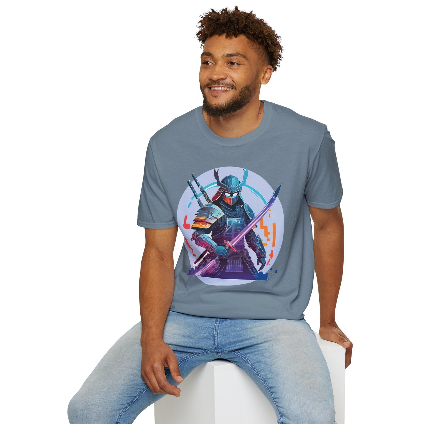 Samurai Shirt Unisex Softstyle Tee 100 Percent Ring Spun Cotton Light 4.5 Oz Graphic Gildan 64000