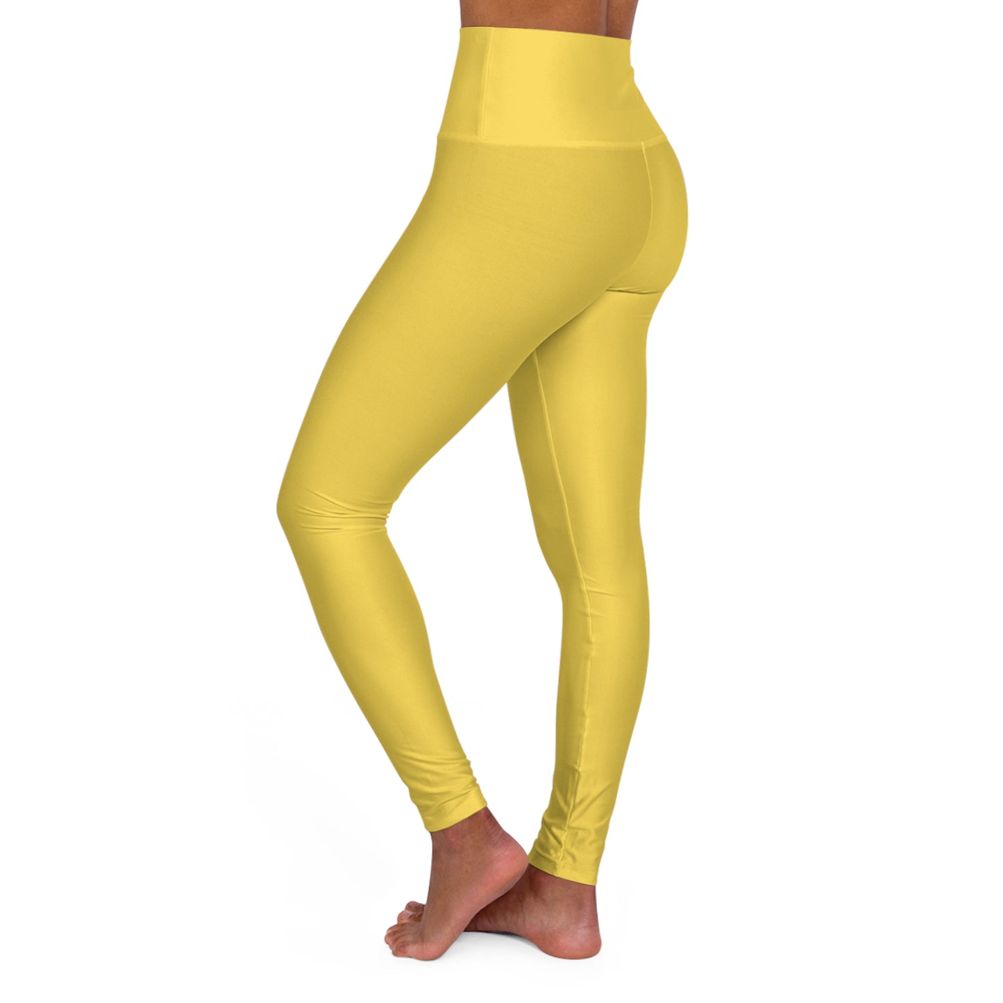 Yellow Gold Color High-Waist Yoga Leggings Women's Seamless Poly-Span Stretchy Pants XS-2XL