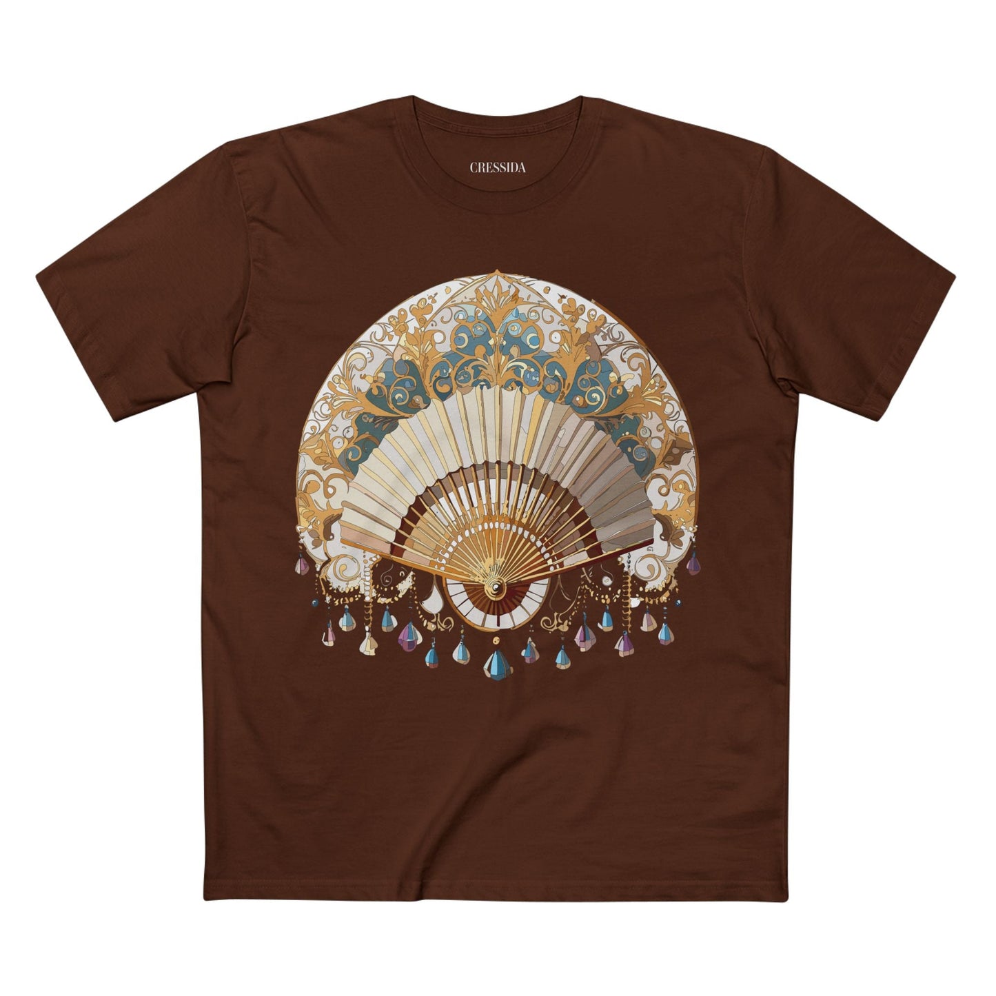 Antique Fan Graphic Design T-Shirt Unisex 100 Cotton Floral Carnival Artwork Tee 23