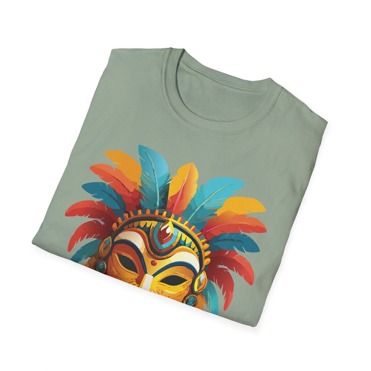 Mask Tee Shirt Unisex Masquerade Design Gildan Softstyle 100 Percent Cotton Tee for Everyday Comfort