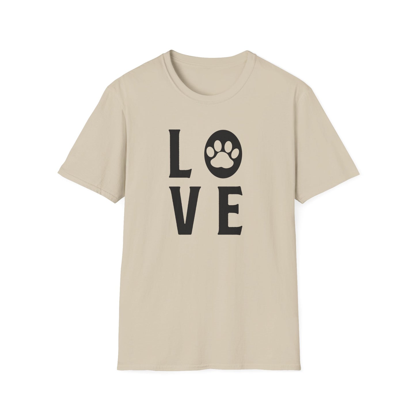 Love Paw T-Shirt Unisex Cotton Short Sleeves Pet Lover Tee with Paw Print