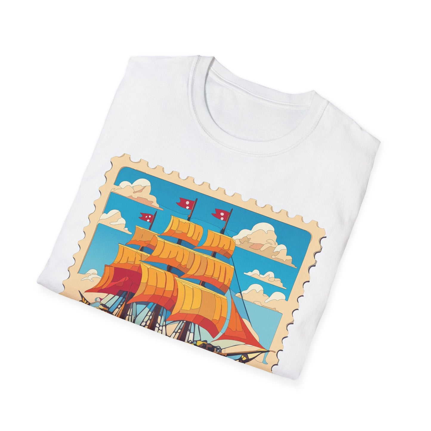 Unisex Softstyle Frigate Ship T Shirt 100 Percent Ring Spun Cotton Gildan 64000 Tee