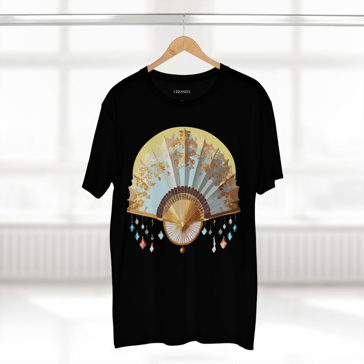Antique Fan Graphic Design T-Shirt Unisex 100 Cotton Floral Carnival Artwork Tee 25