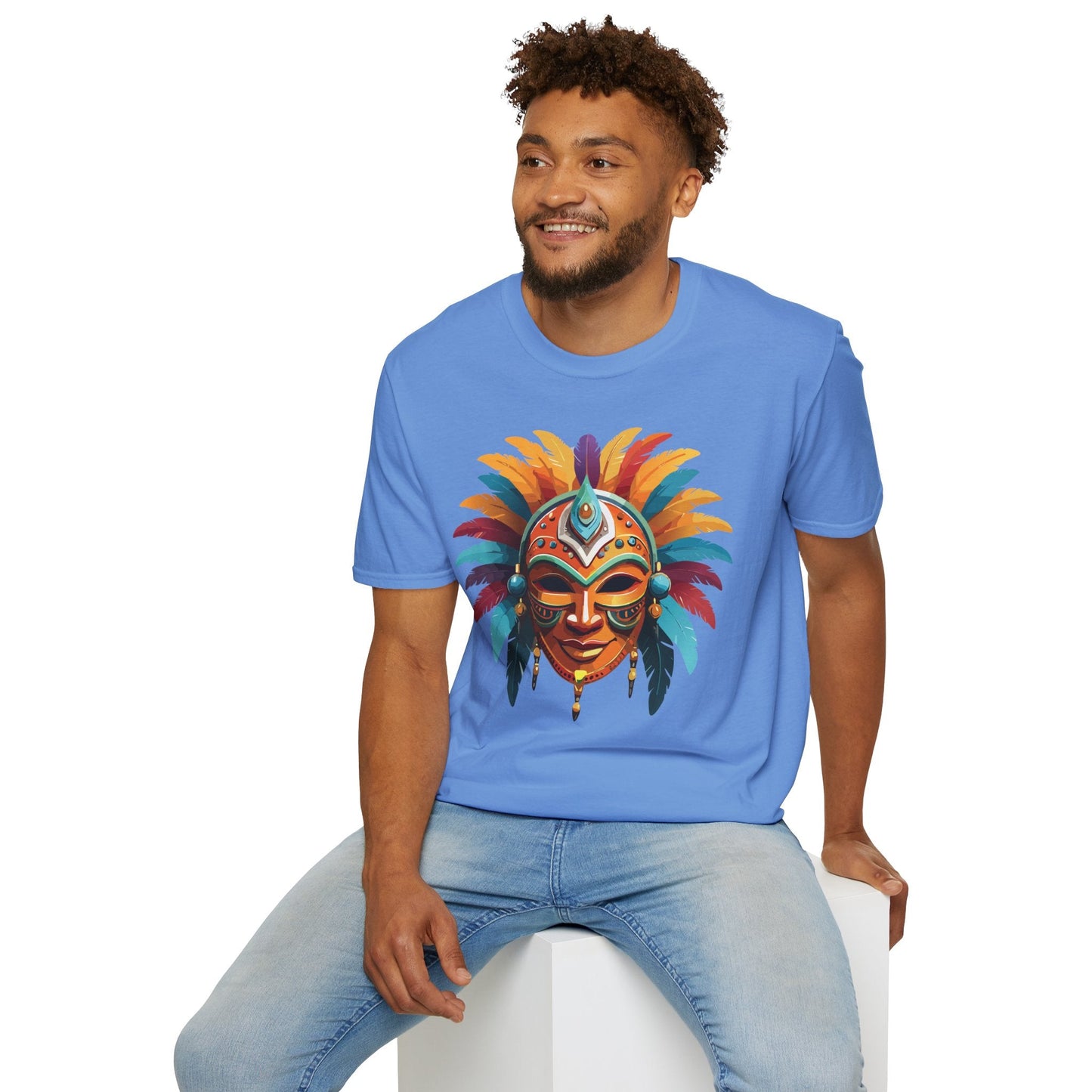 Mask Graphic Unisex Cotton Masquerade Design Artwork Tee 4