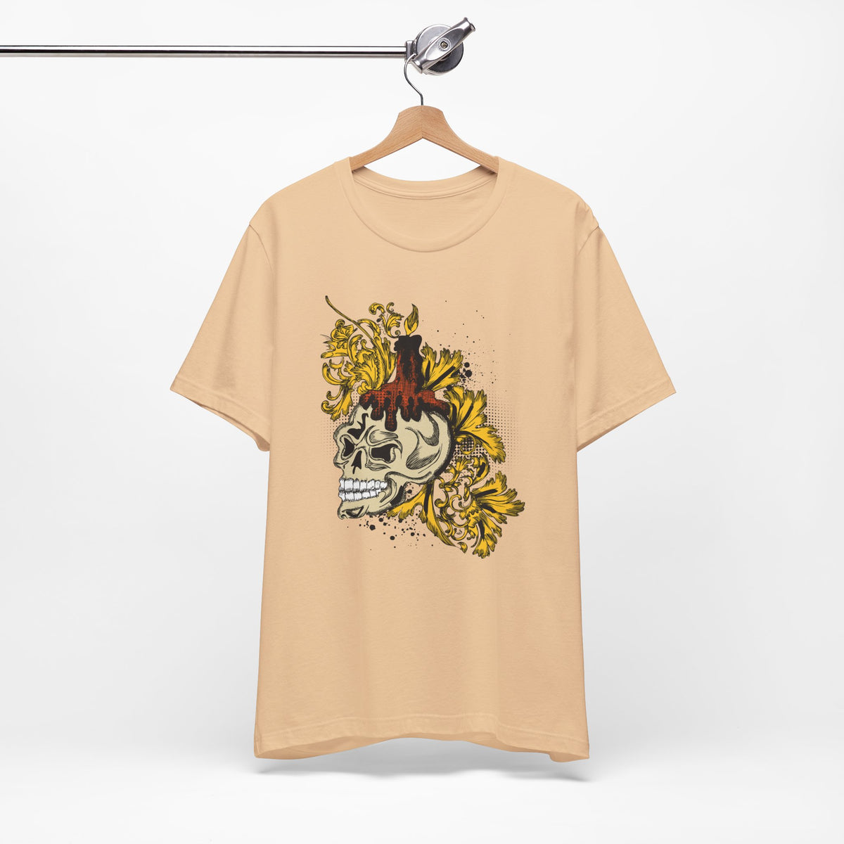 Rock Skull Graphic Design Tee, Skull Shirt, Vintage Tees, Art Design T-Shirt, Vintage Graphic Tee, Art Shirts with Skulls 3