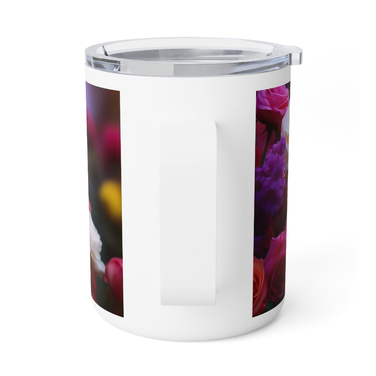 24 Art Design Insulated Coffee Mug Clear Lid 10oz Insulated Coffee Mug 10oz