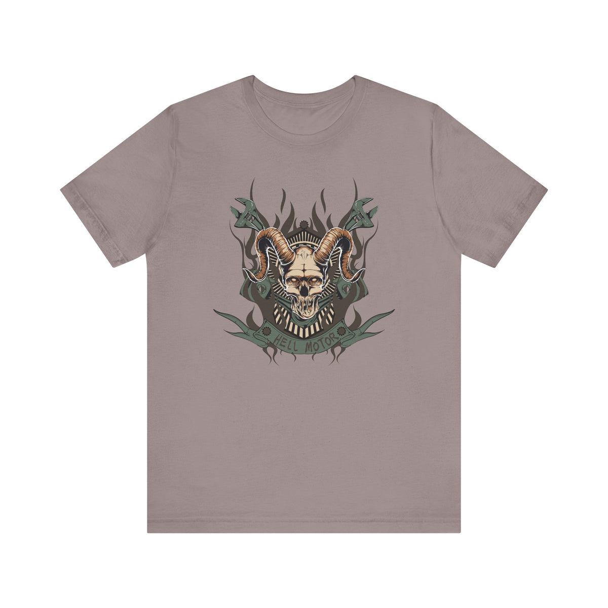 Ram Skull with Horns Tee Gothic Skull Shirt, Dark Tribal Design Unisex Cotton Art-49