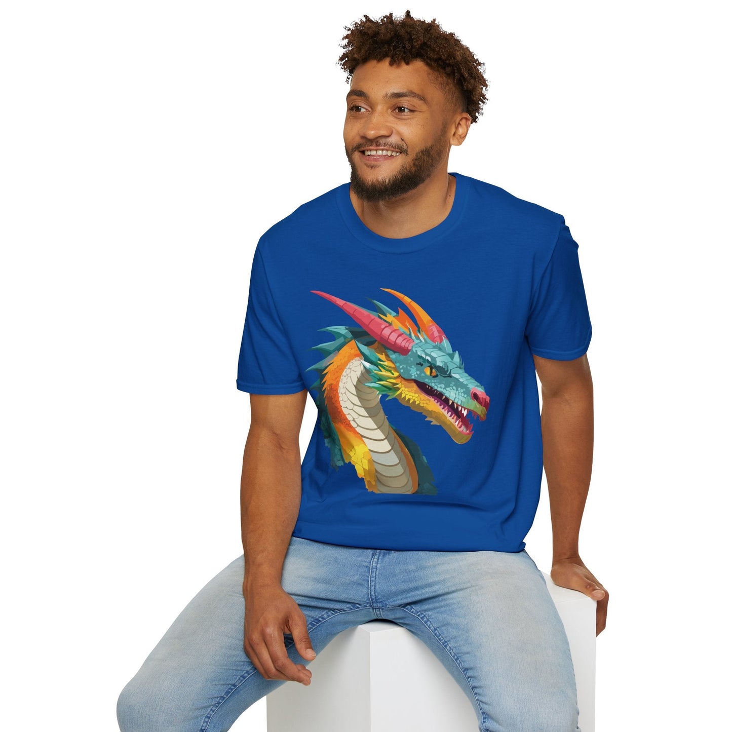 Dragon Graphic Unisex Cotton Softstyle Art Design Tee With Animals 1