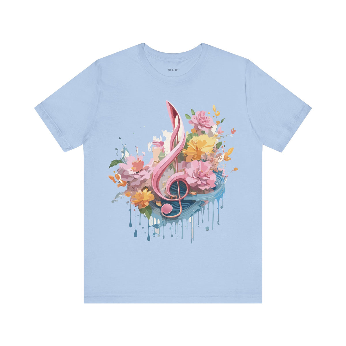 Music Graphic Unisex Cotton Bella+Canvas Tee with Art Design n163