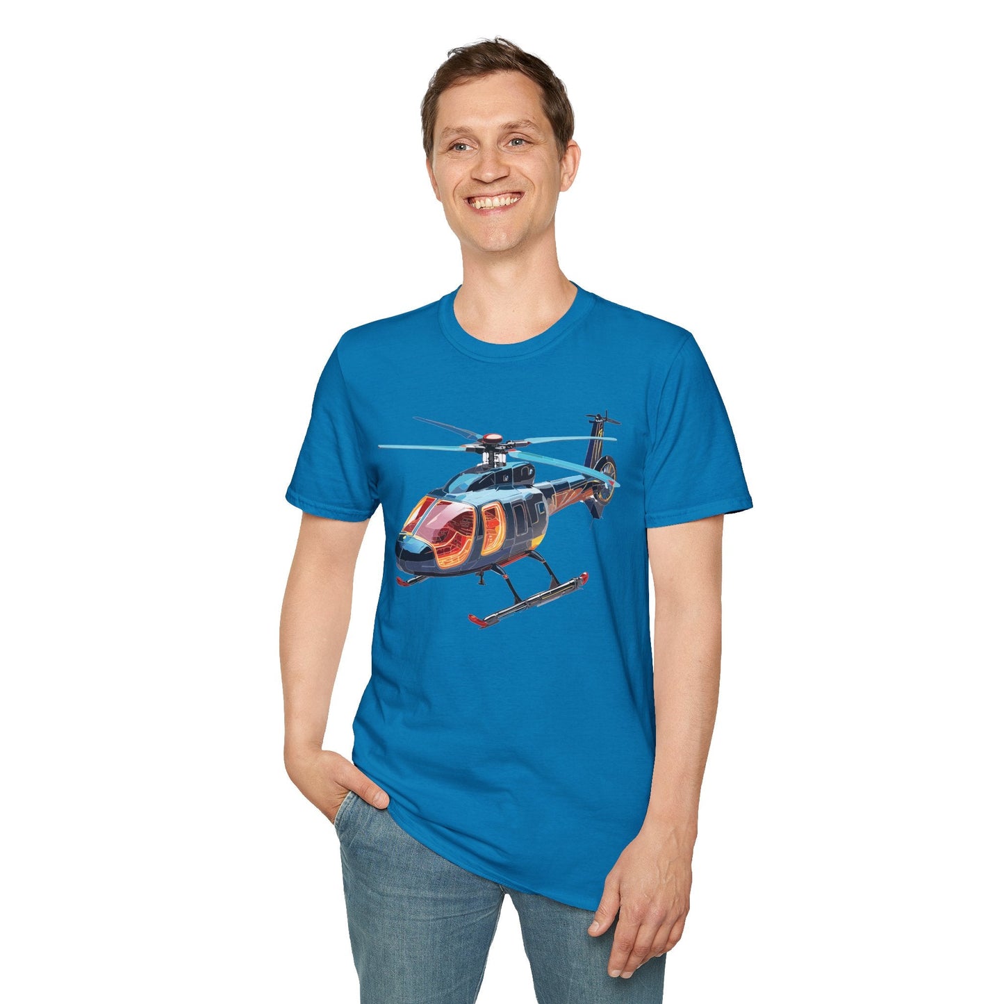 Chopper Helicopter Graphic Unisex Cotton Softstyle Short Sleeve Tee 6