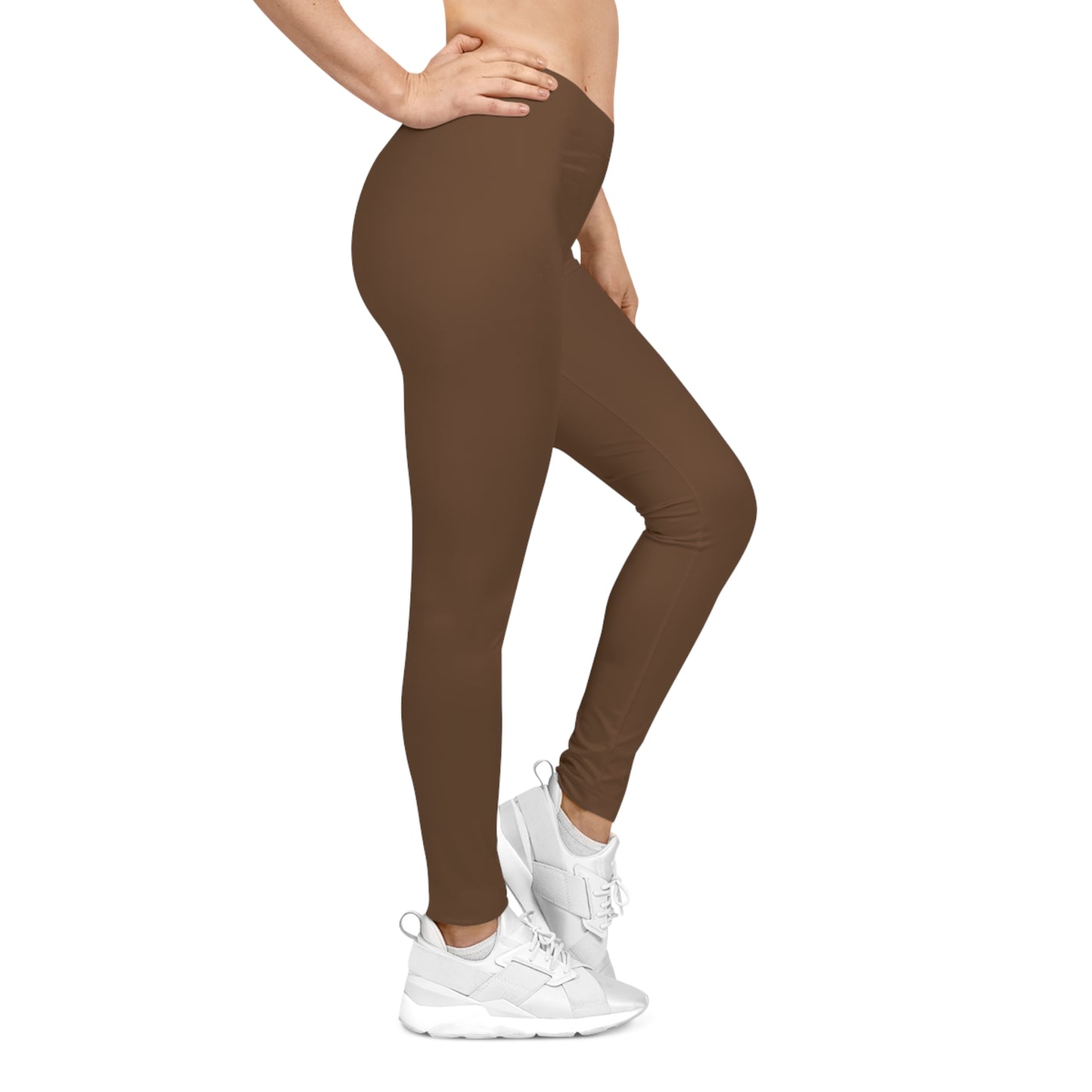 Brown Bark Color Women's Poly-Span Casual Leggings XS-2XL