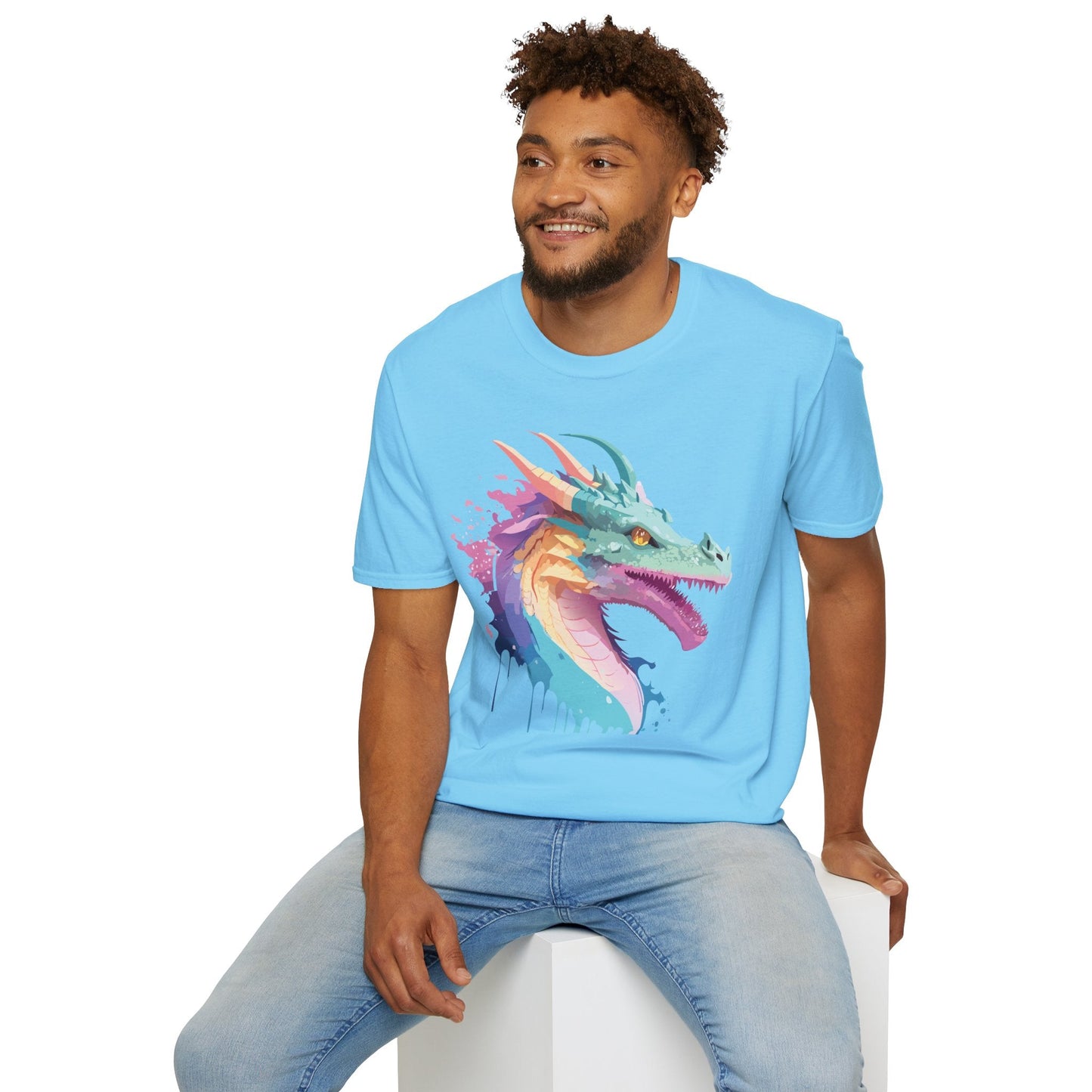 Dragon Graphic Tee Unisex Short Sleeve Dragon Shirt With Animal Design Gildan SoftStyle 64000