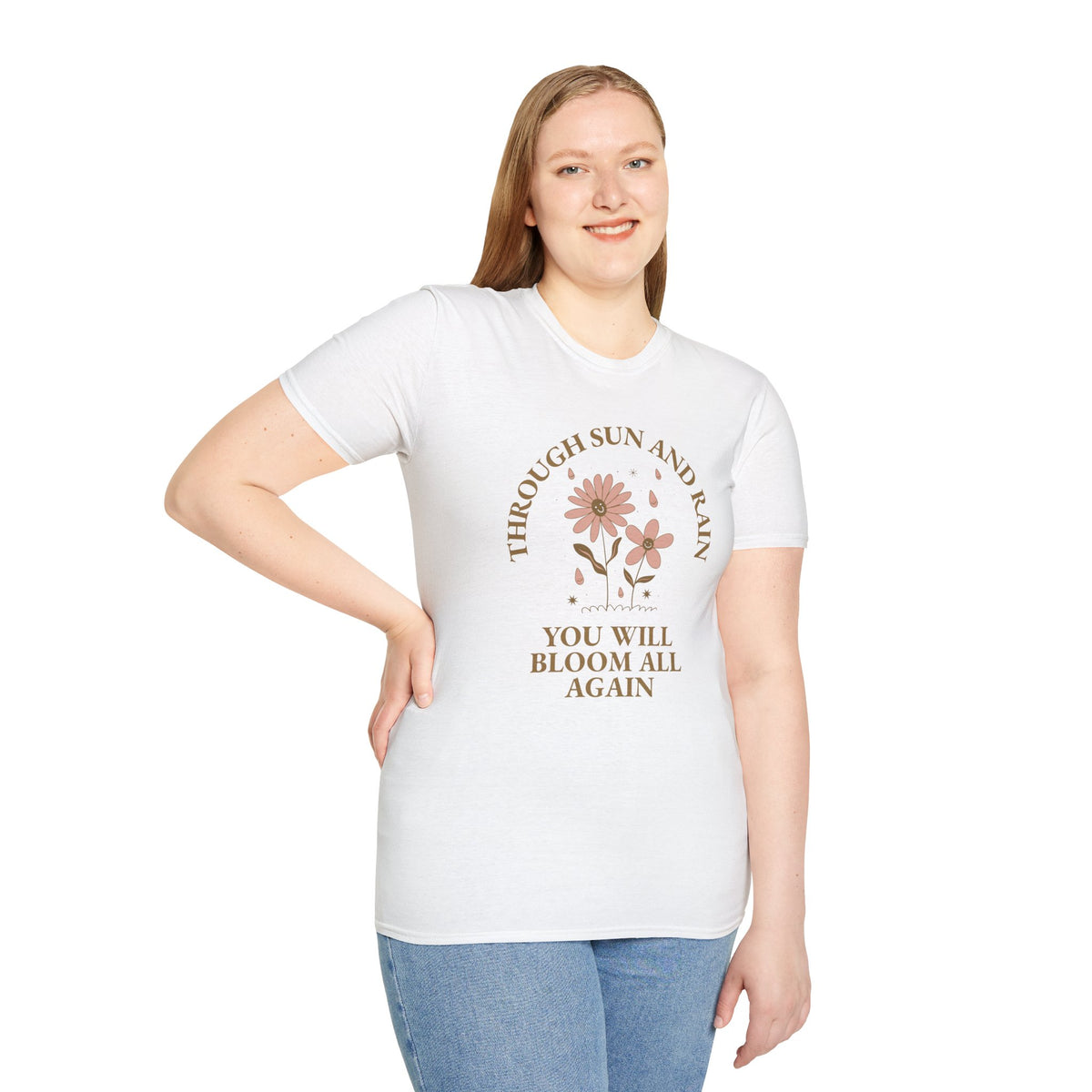 Positive Slogan Positive Words Tee with Good Quotes Graphic Tee Gildan Unisex 100 Cotton Tee Shirt p100