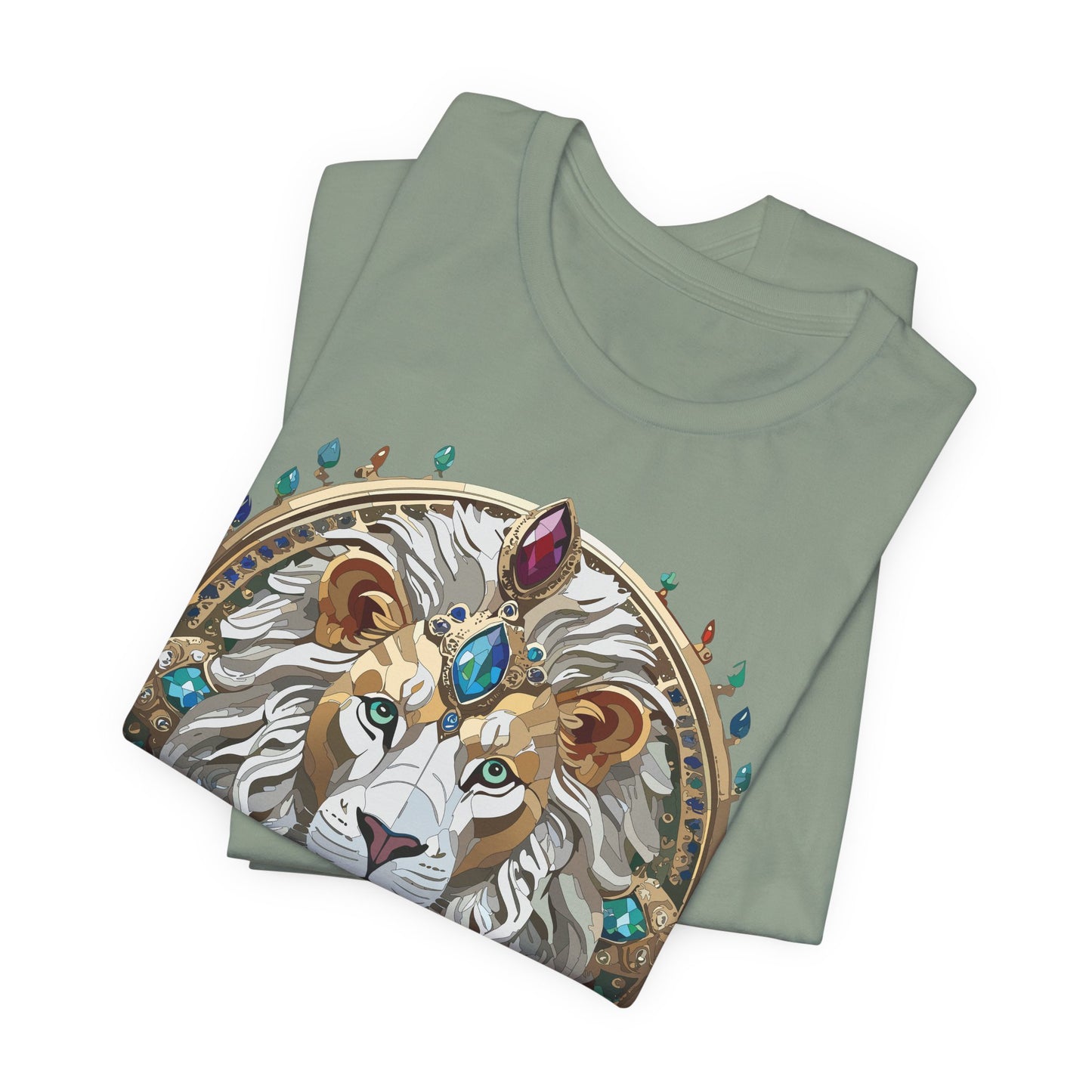 Unisex Lion Graphic Tee, Animal Shirt, Tee Shirt with Lion, Medallion T-Shirt, Animal Medallion Tees