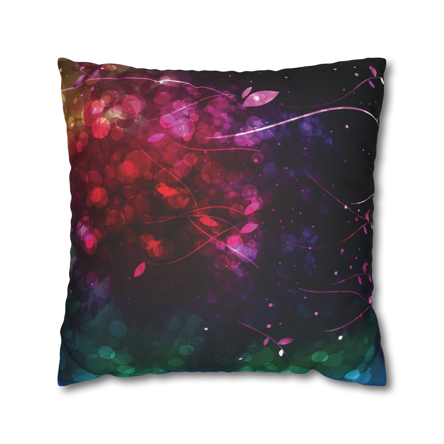 Faux Suede Pillowcase with Abstract print