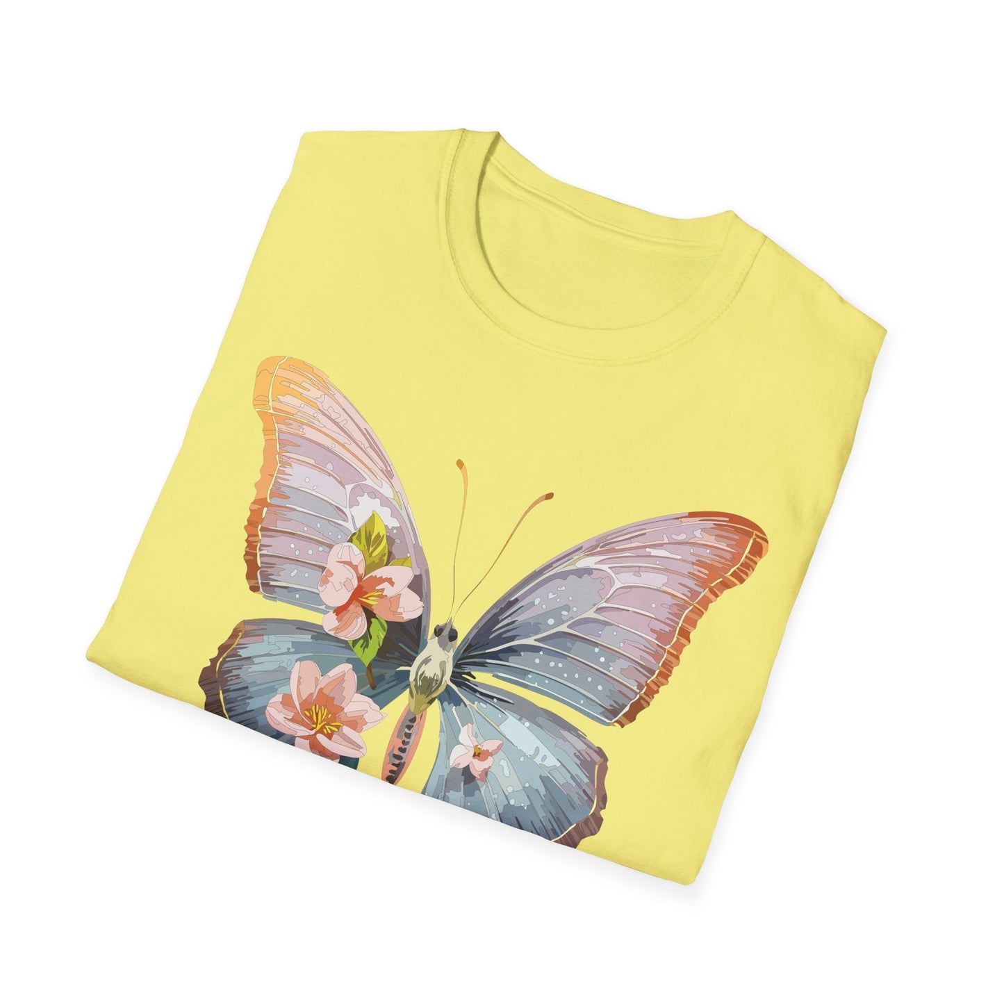 Butterfly Print T Shirt For Men Women Unisex Monarch Design Softstyle Cotton Tee
