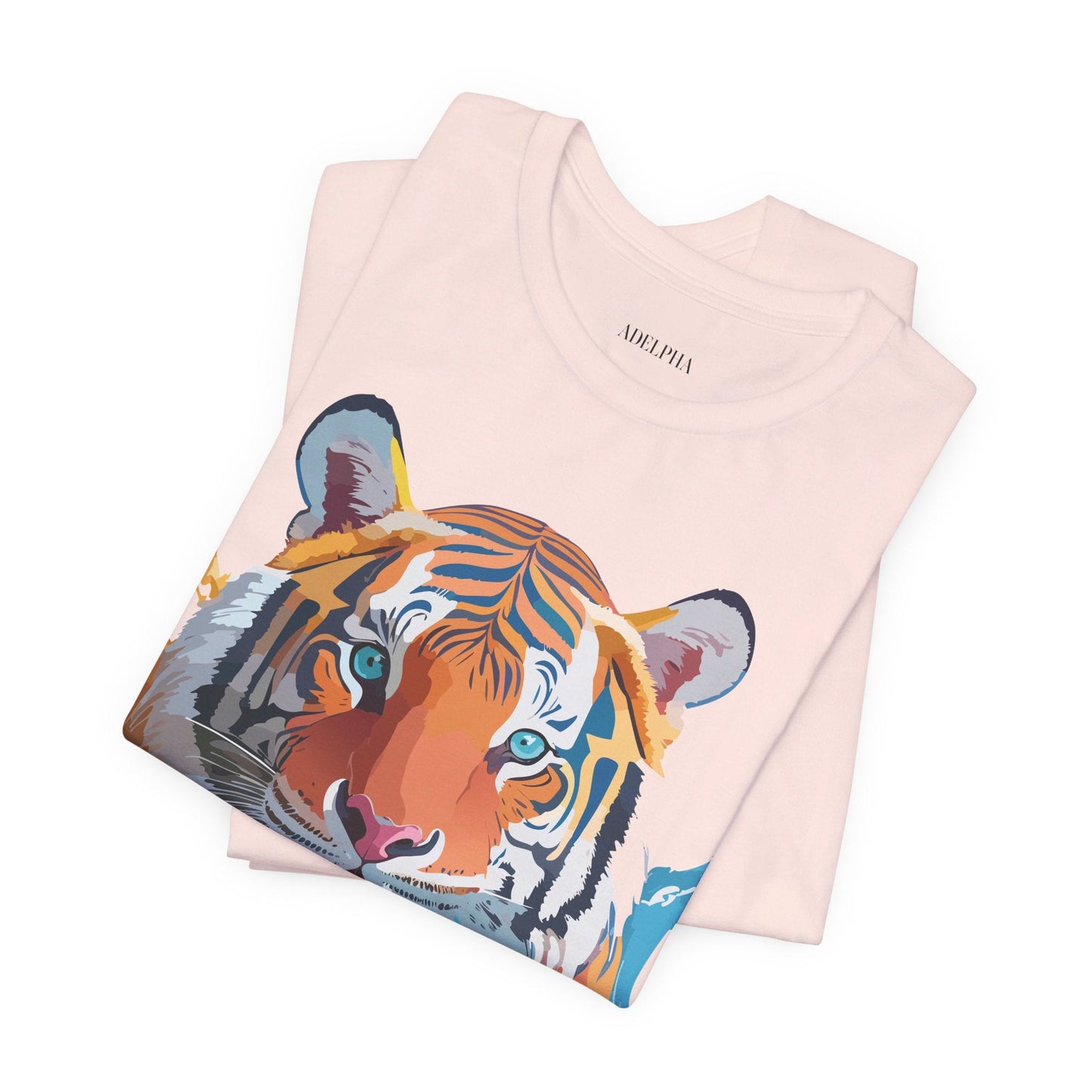 Tiger Graphic Tee Adelpha Unisex Short Sleeve Vintage Inspired Shirt For Casual Wear