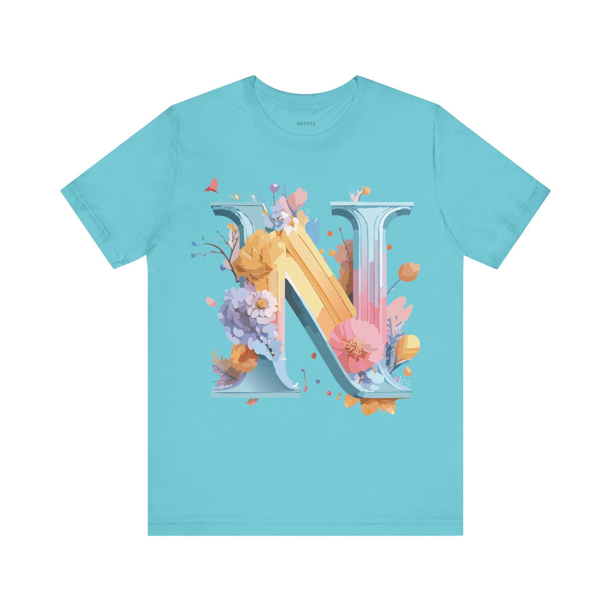 Letter N Graphic Unisex Cotton Bella+Canvas Tee with Art Letter Design