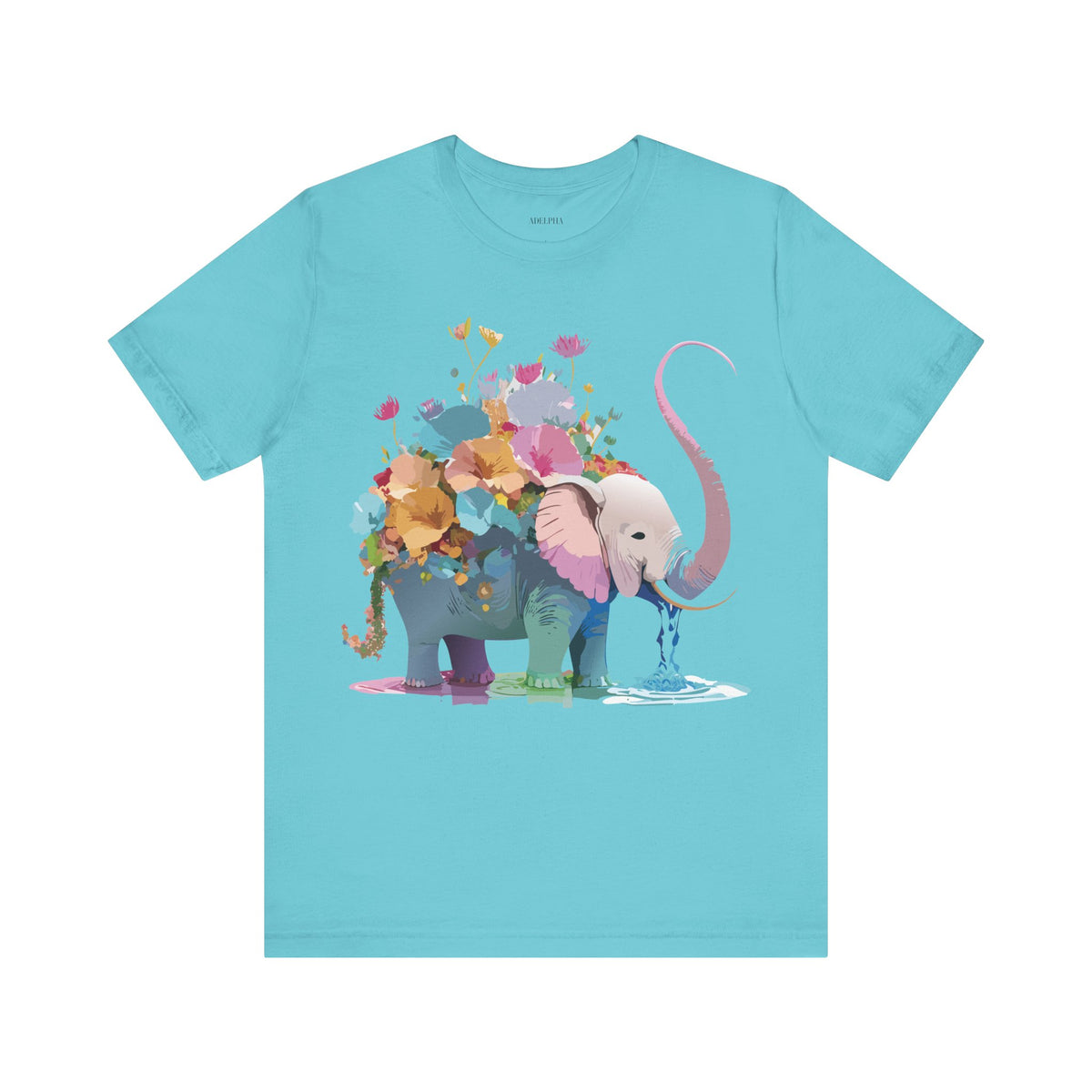 Elephant Graphic Unisex Cotton Bella+Canvas Tee with Art Animal Design e125