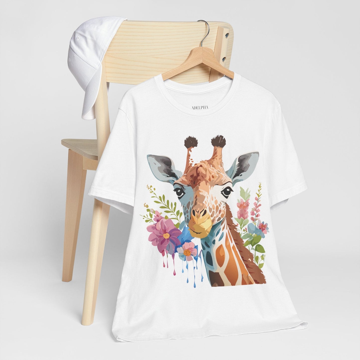 Giraffe Graphic Unisex 100 Cotton Vintage Animal Art T-Shirt 3